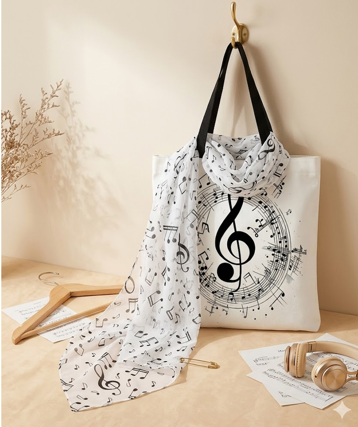 Set `Music` with bag and scarf №34