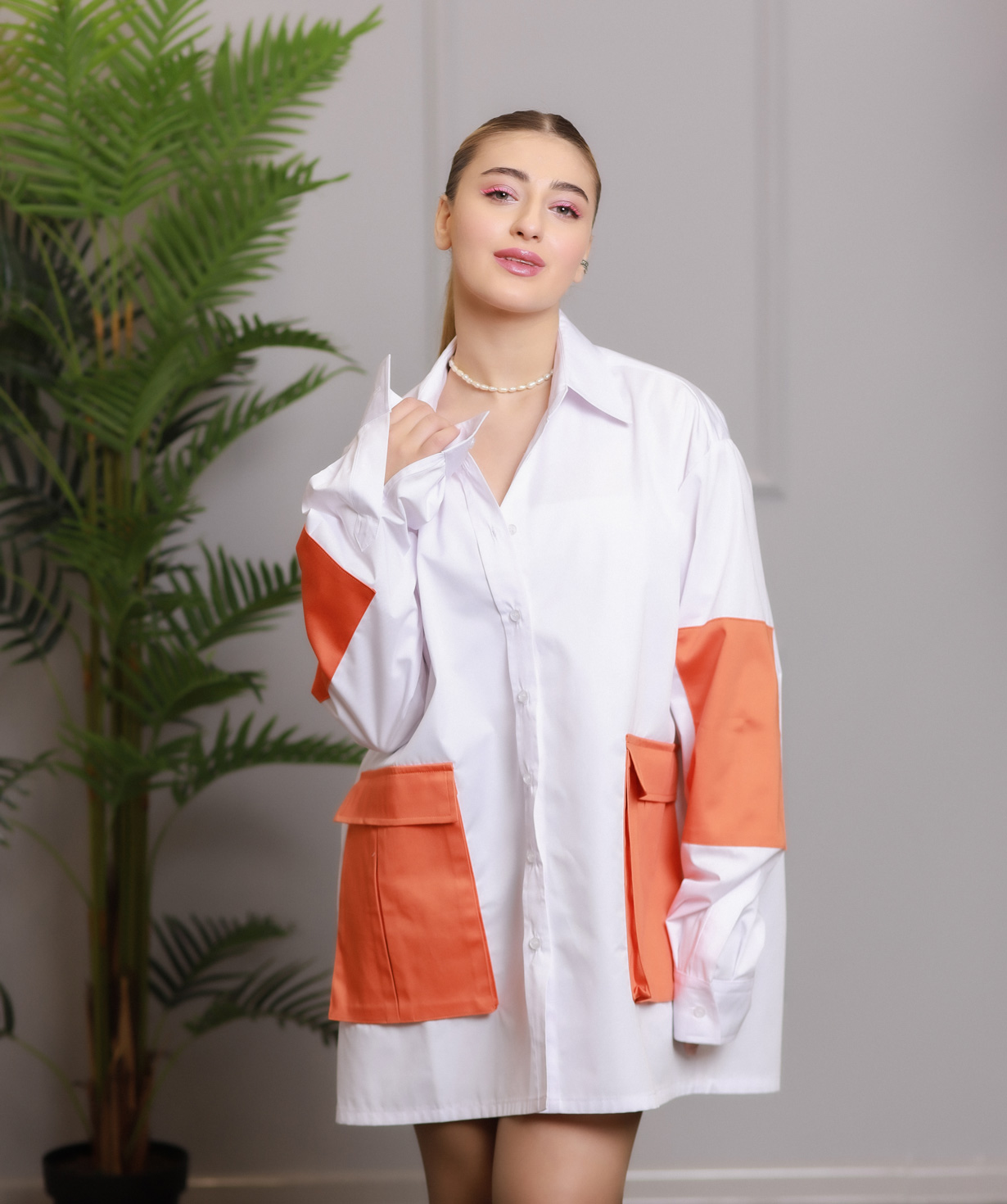 Shirt «Khachatryan» white-orange №4