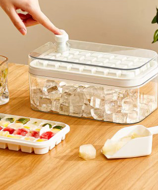 Ice mold, 64 compartments, white