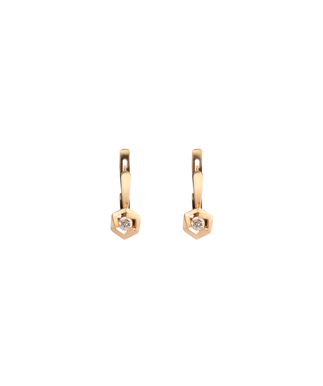 Earrings `Less is more` gold №8