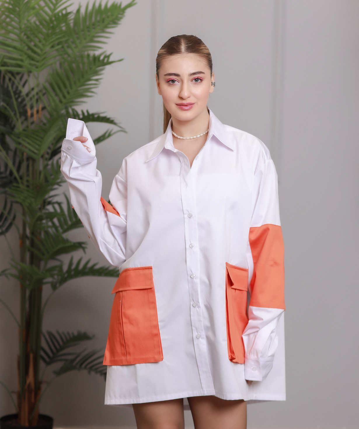 Shirt «Khachatryan» white-orange №4