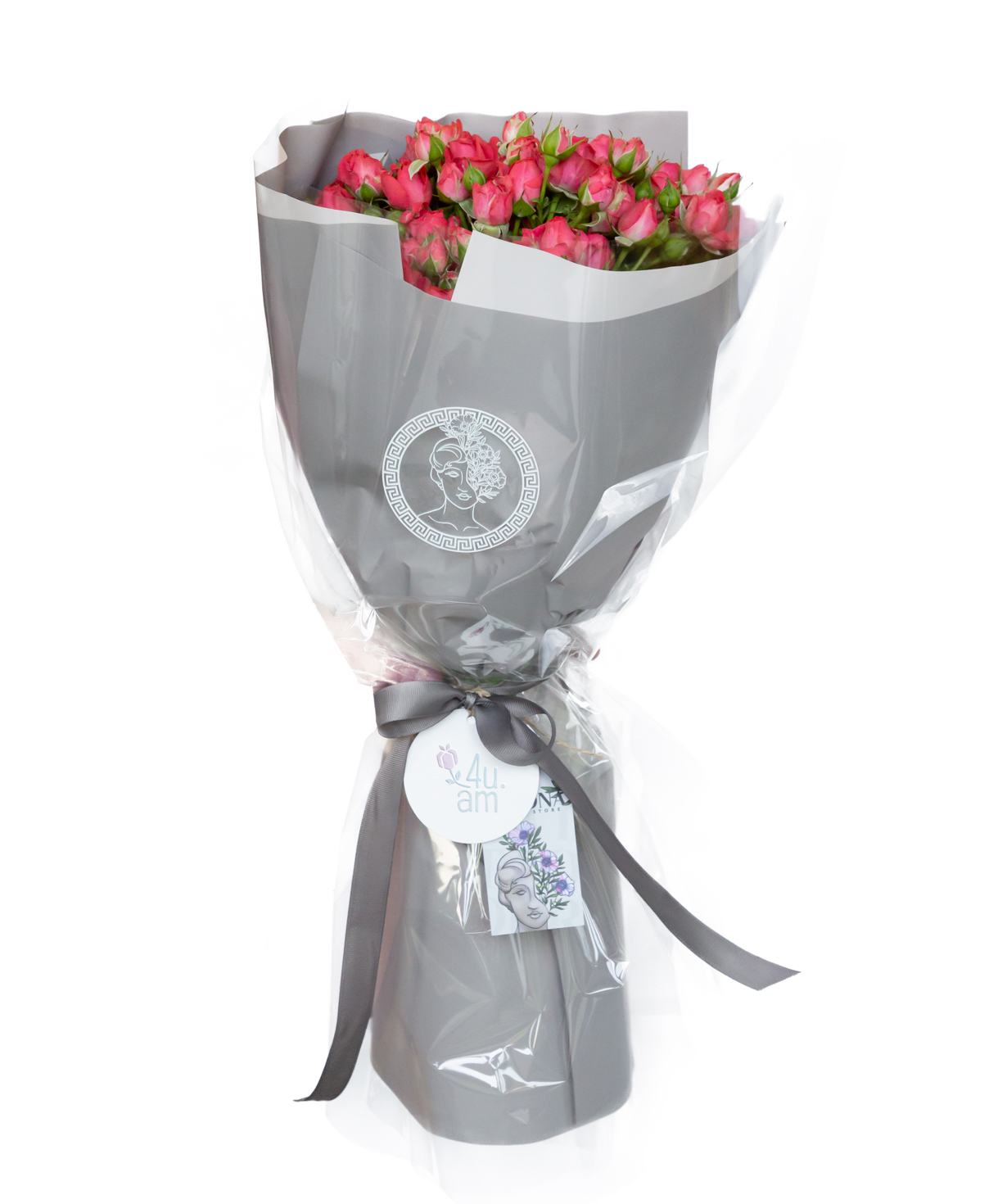 Букет `Diva` с кустом пионовидных роз