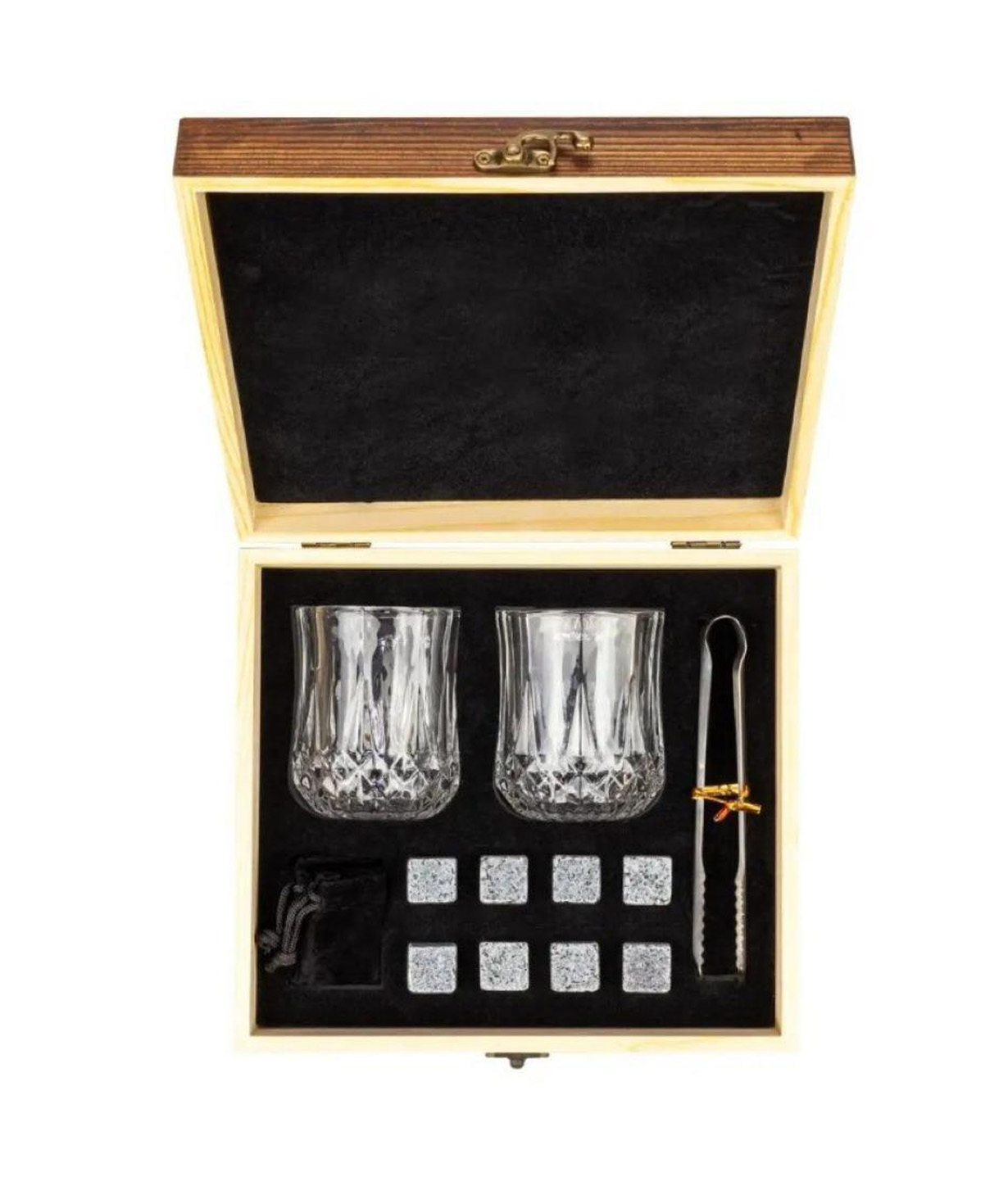 Whiskey set with glasses and cooling stones