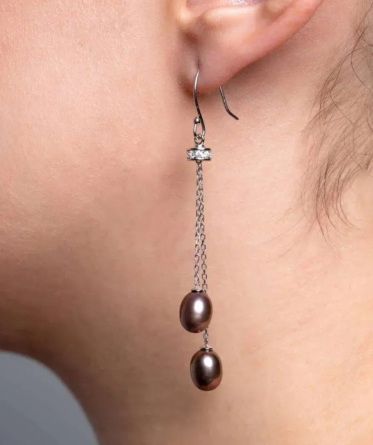 Silver earrings «SiaMoods» SE801BK