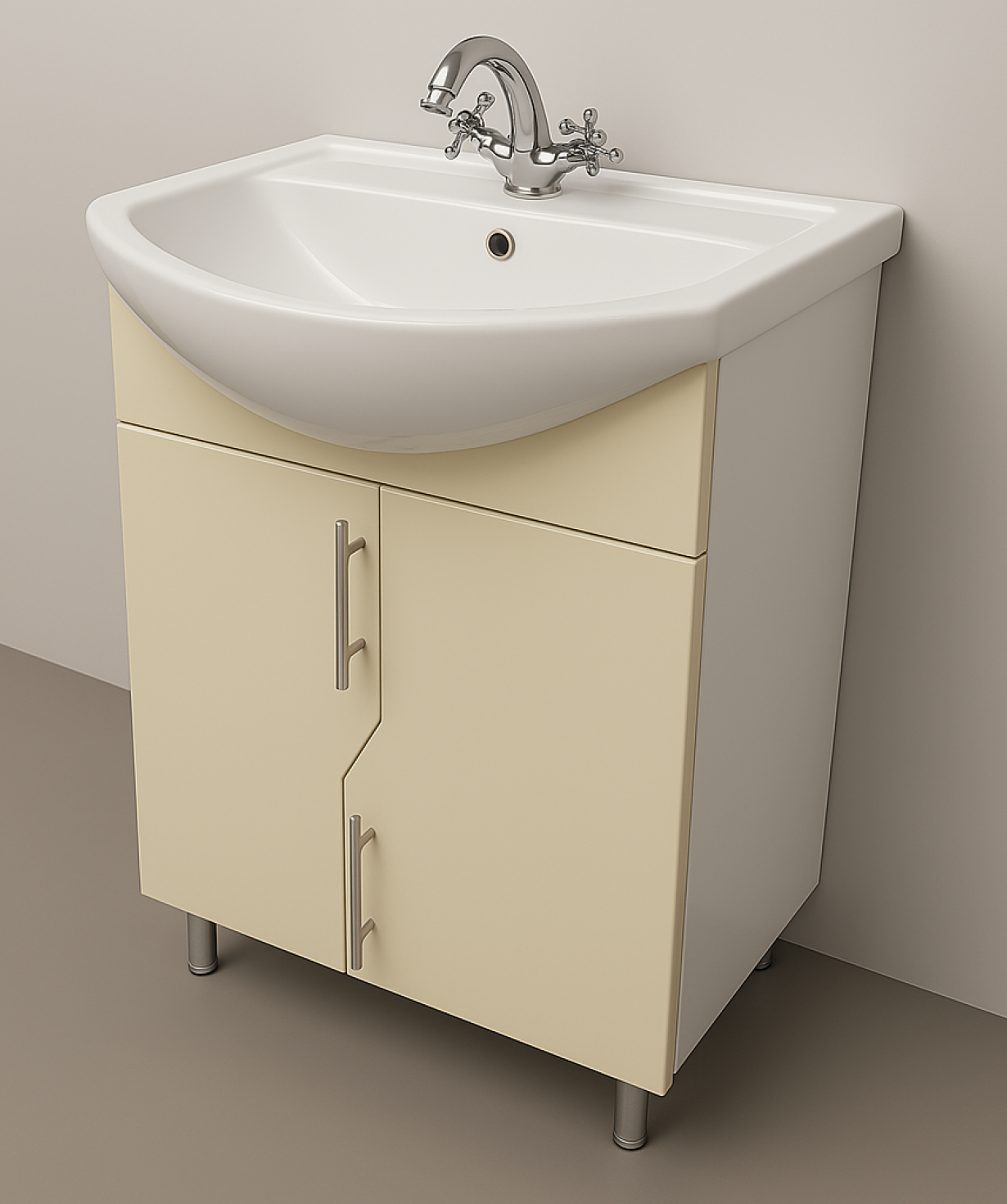 Լոգասենյակի կահույք «Perla» Aquaton Elegance 60, բեժ, փայլուն