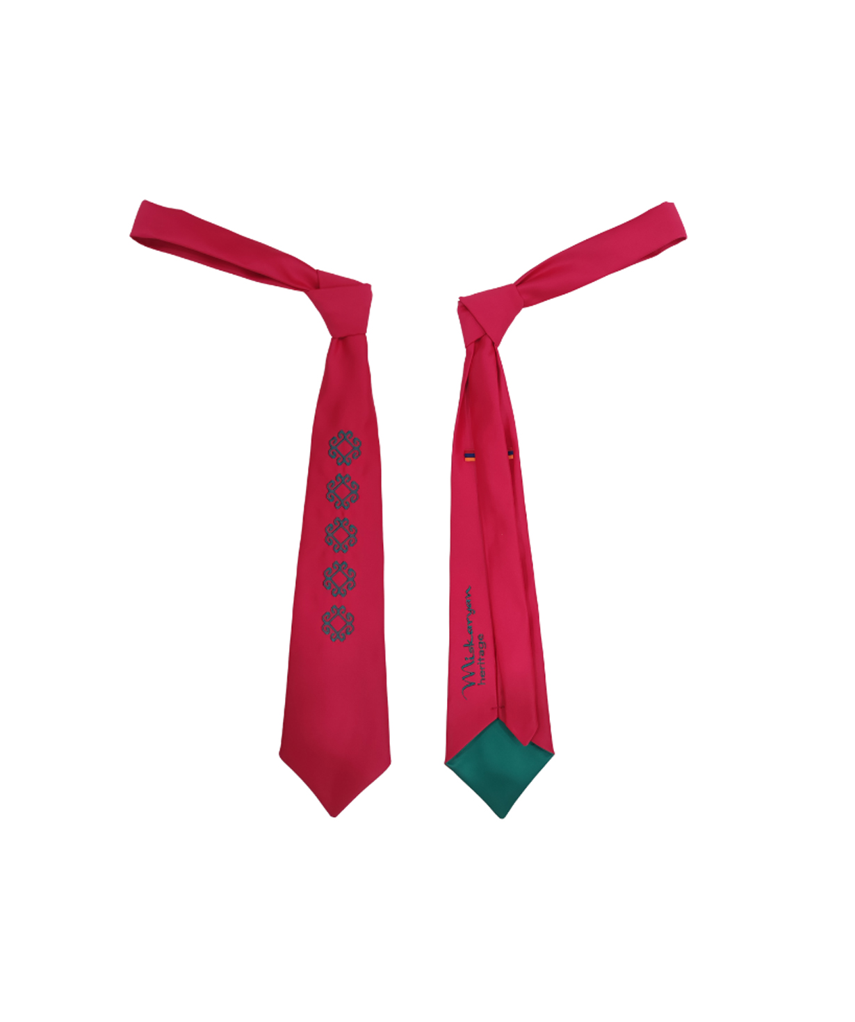 Embroidered tie «Miskaryan Heritage» Armenian carpet pattern, 6-1