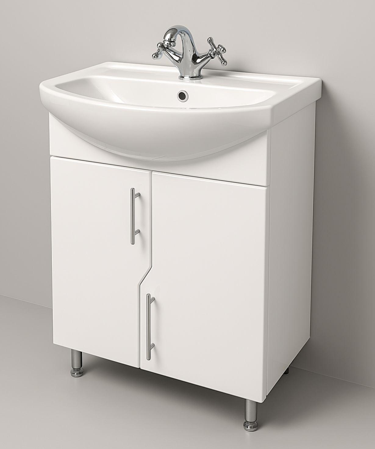 Bathroom furniture «Perla» Aquaton Elegance 60, white, glossy