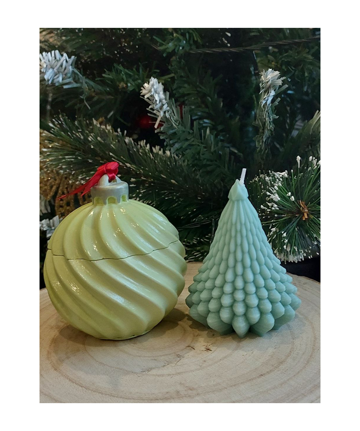 Candle «Blue Moon» Christmas Tree + Chritmas Ornament