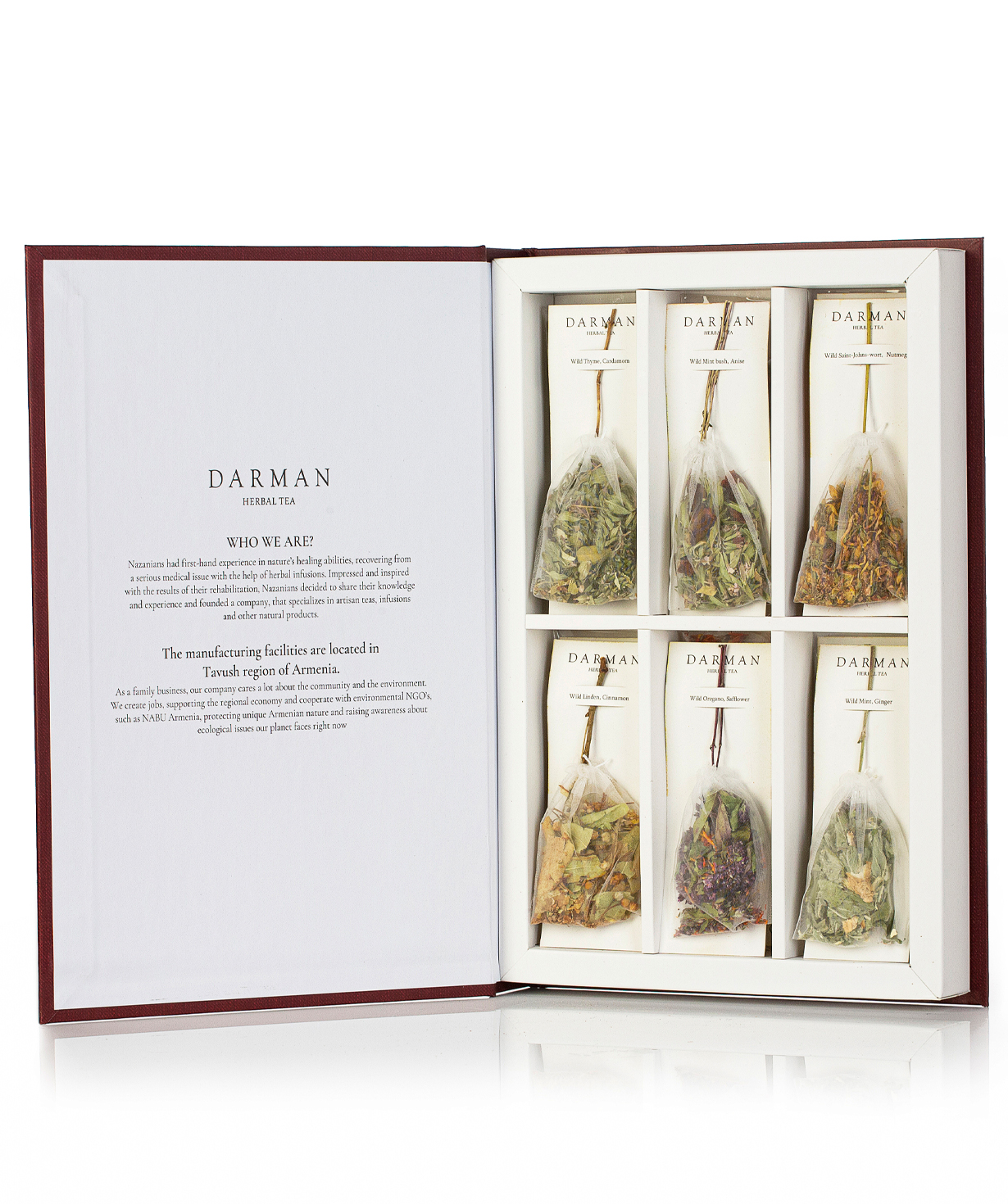 Darman Tea Set, red book, 12 tea bags