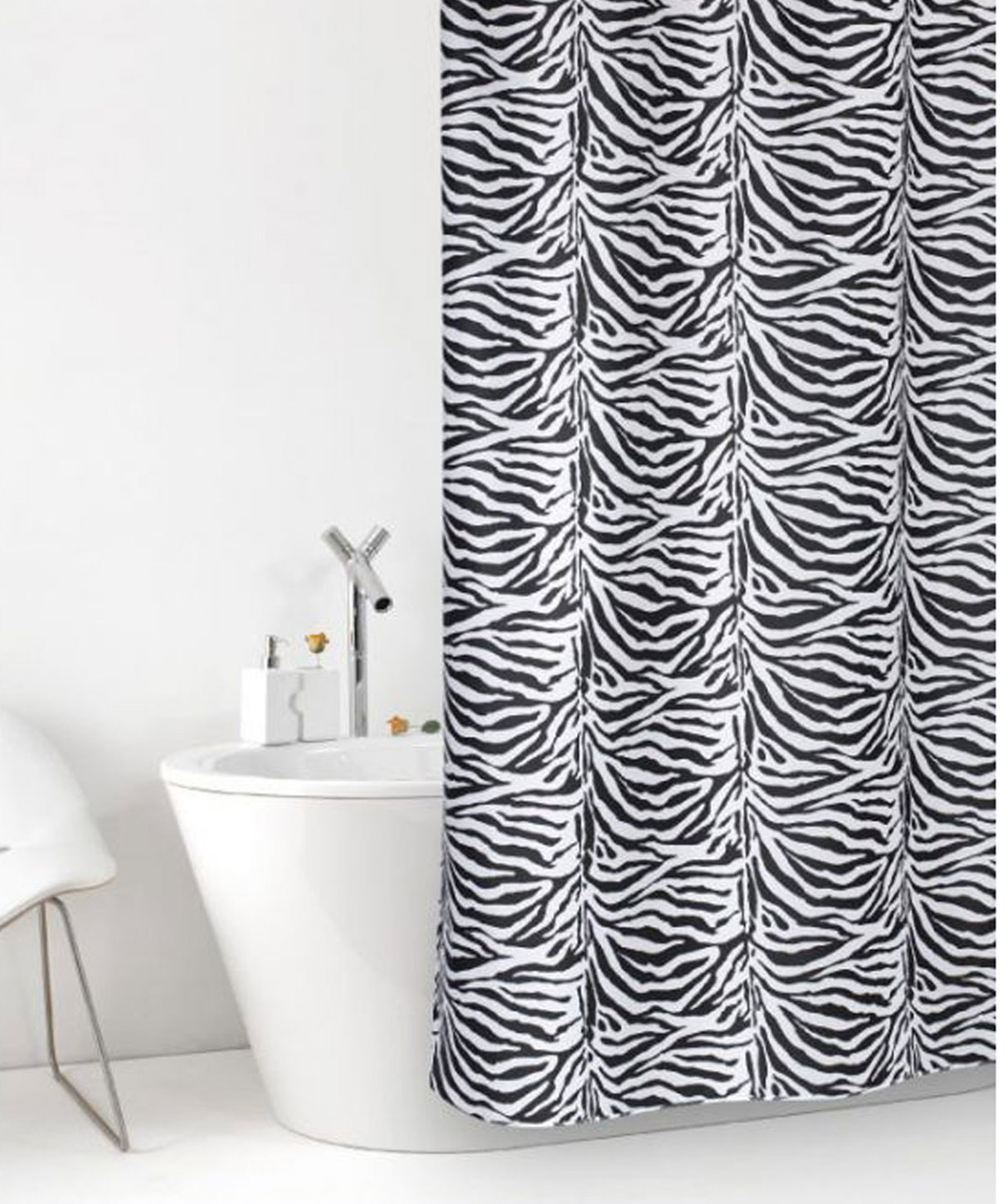Shower curtain `Zebra Black`