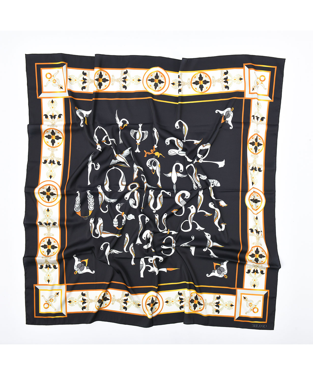 Scarf `Mashtotsian Treasure Black` 50x50 cm