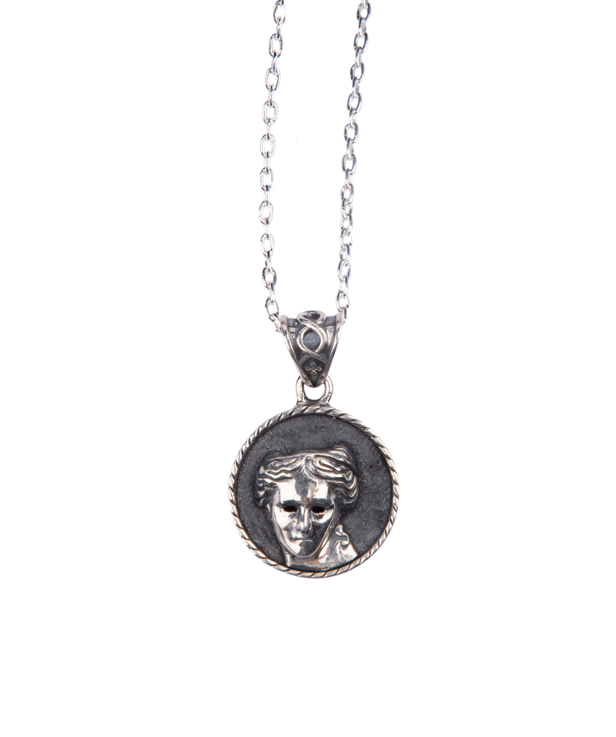 Ожерелье ''Анаит'' круглый кулон, с серебряной цепочкой