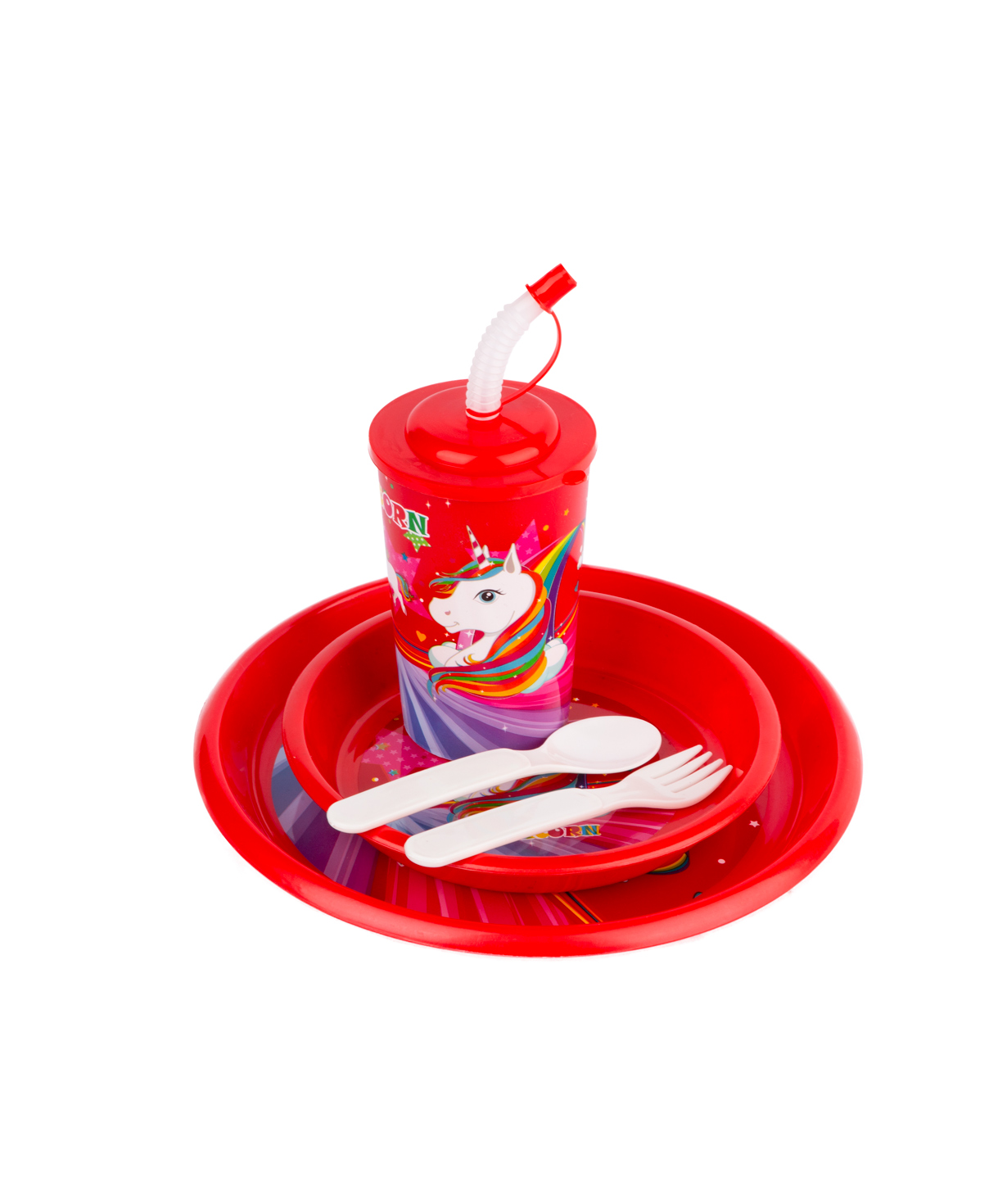 Set with plastic cup and plates №1