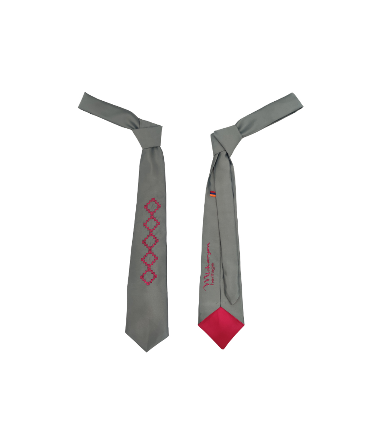 Embroidered tie «Miskaryan Heritage» Armenian carpet pattern, 6-2