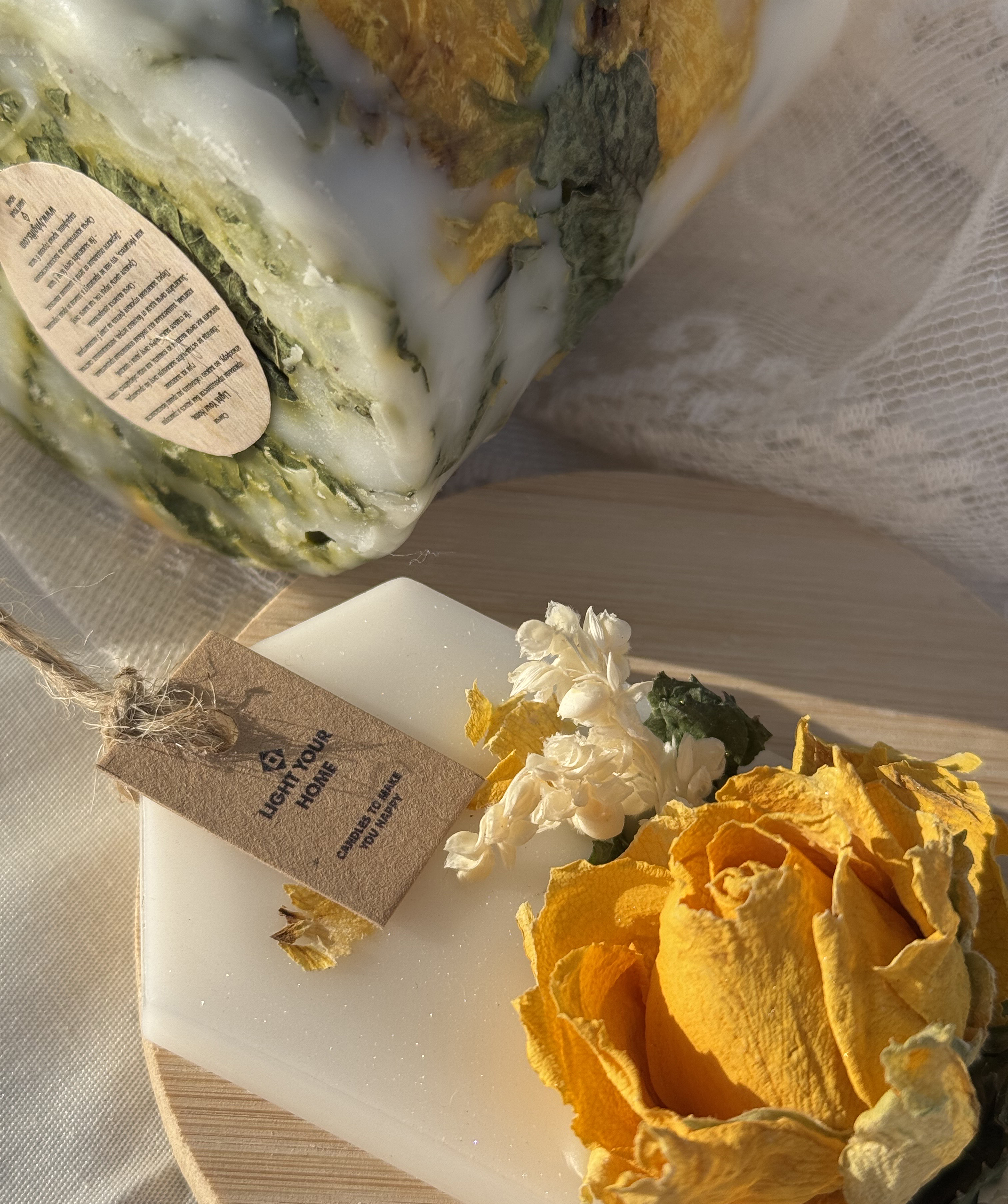 Մոմ «Light Your Home» Ծաղկային №3036 դեղին