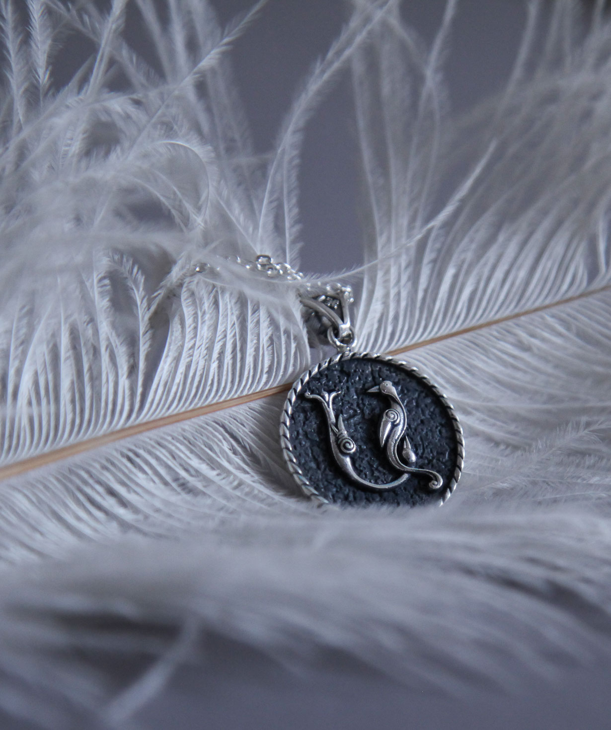 Necklace ''Bird letter A'' silver