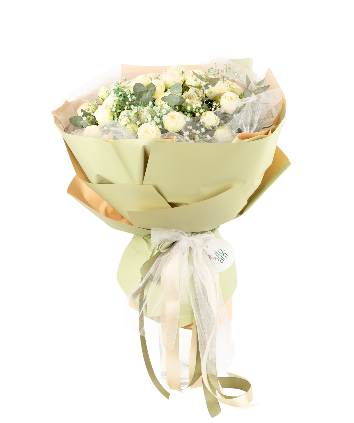 Bouquet  `Aroma` with bush peony roses