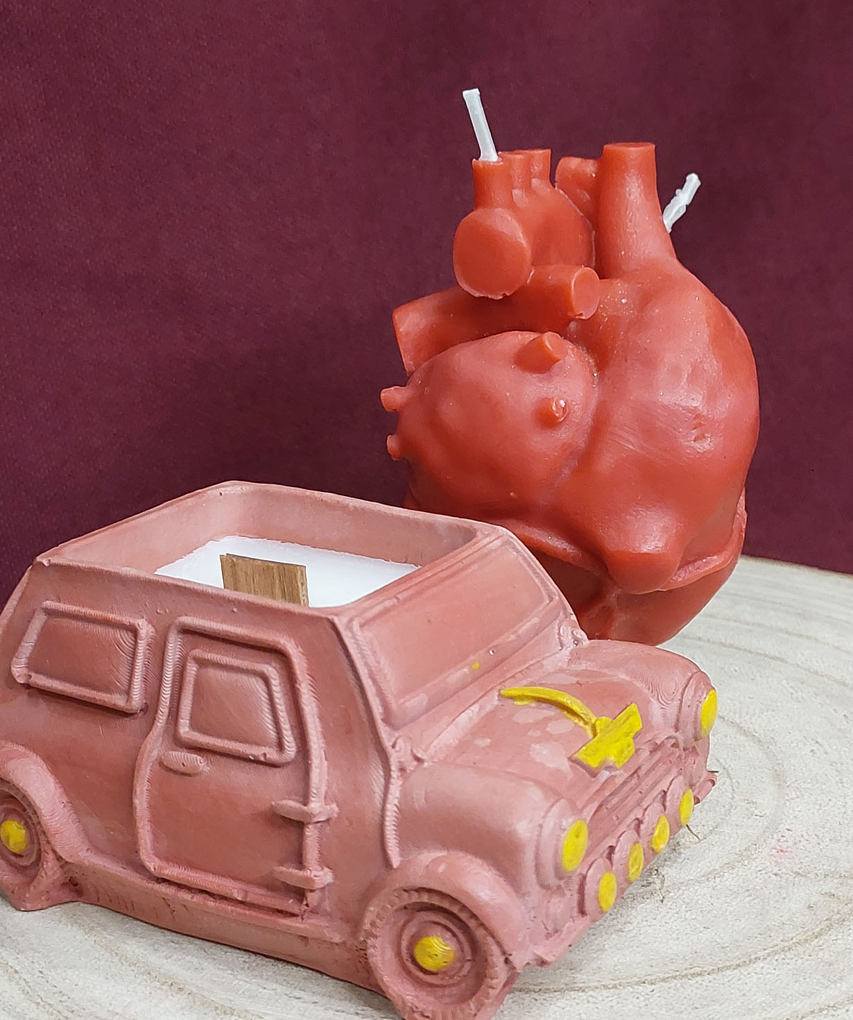 Набор свечей «Blue Moon» Машина моей мечты + Сердце, ароматизированные, №1