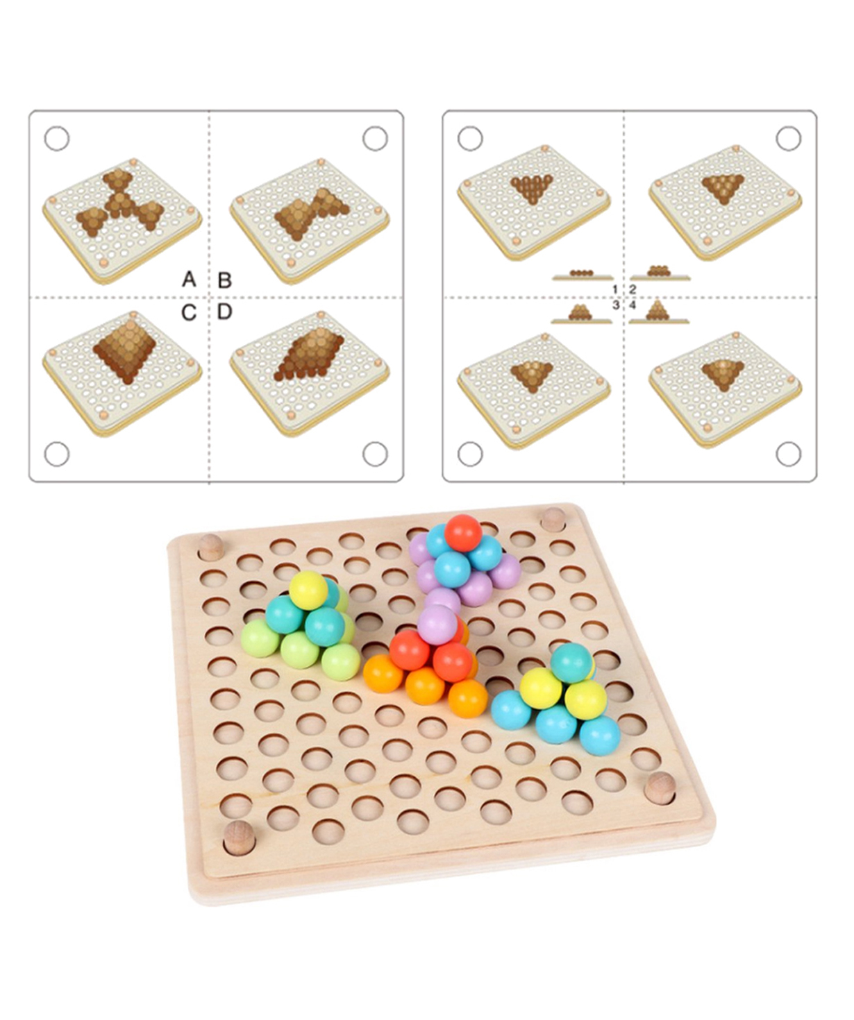 Wooden Game ''Ball Sorting''