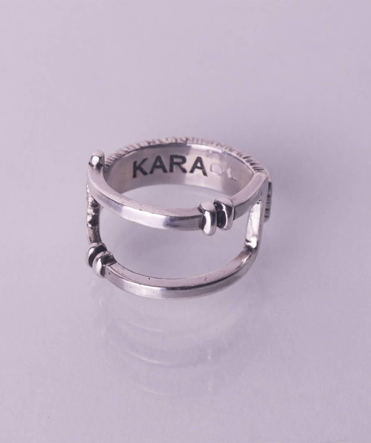 Серебряное кольцо ''Kara Silver'' Хайтек