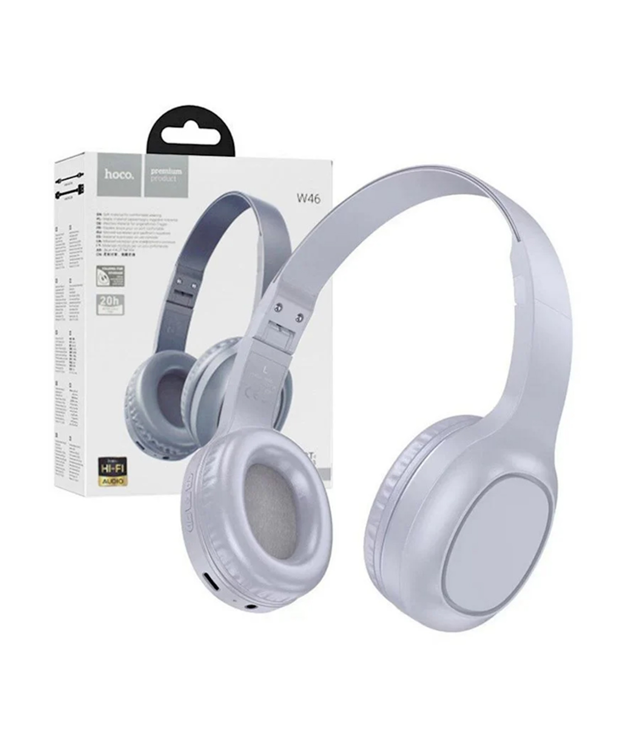 Wireless headphones «Micro-Tech» Hoco W46 Light blue Gray №300