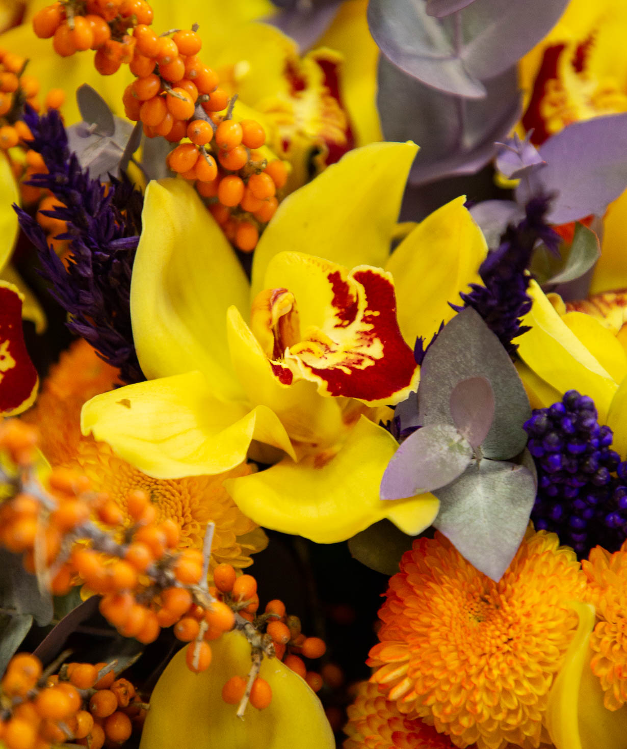Bouquet ''Interlaken'' with orchids and chrysanthemums
