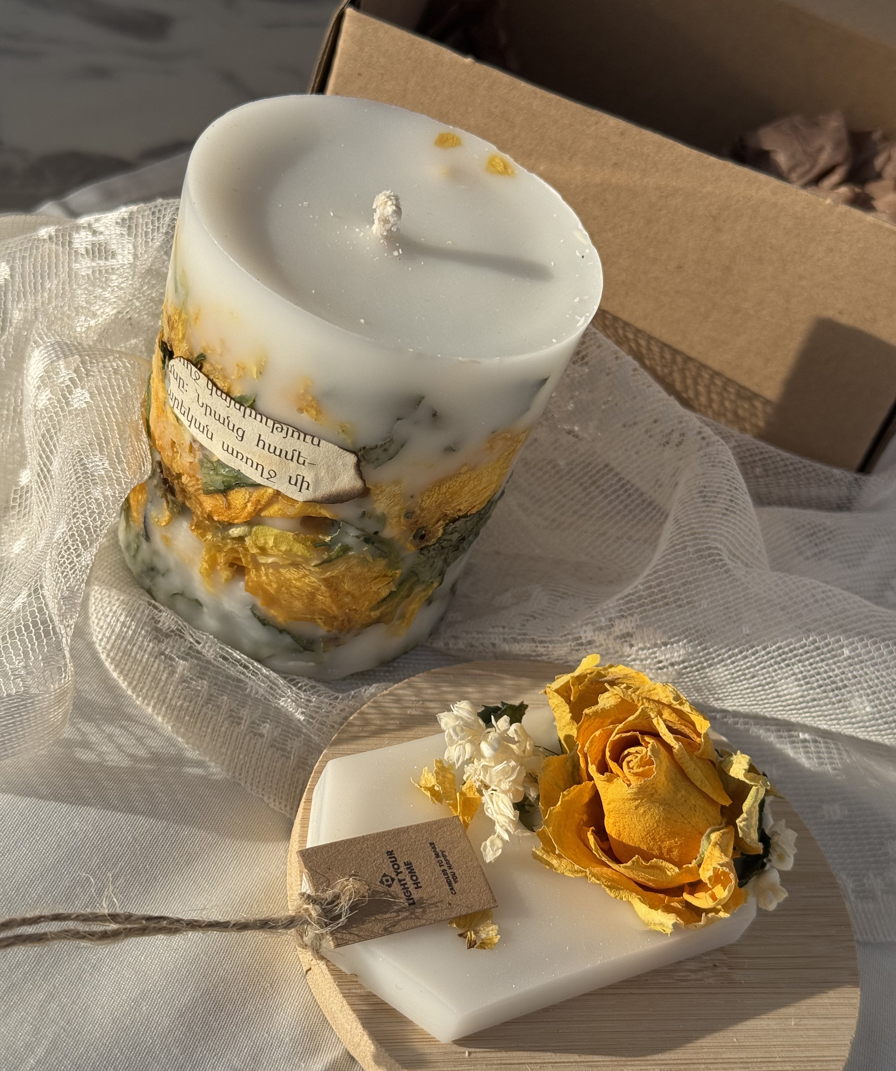 Մոմ «Light Your Home» Ծաղկային №3036 դեղին