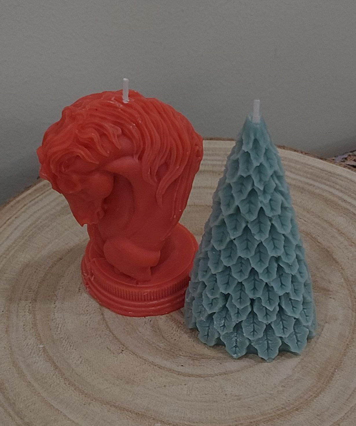 Candle «Blue Moon» Horse + Christmas Tree