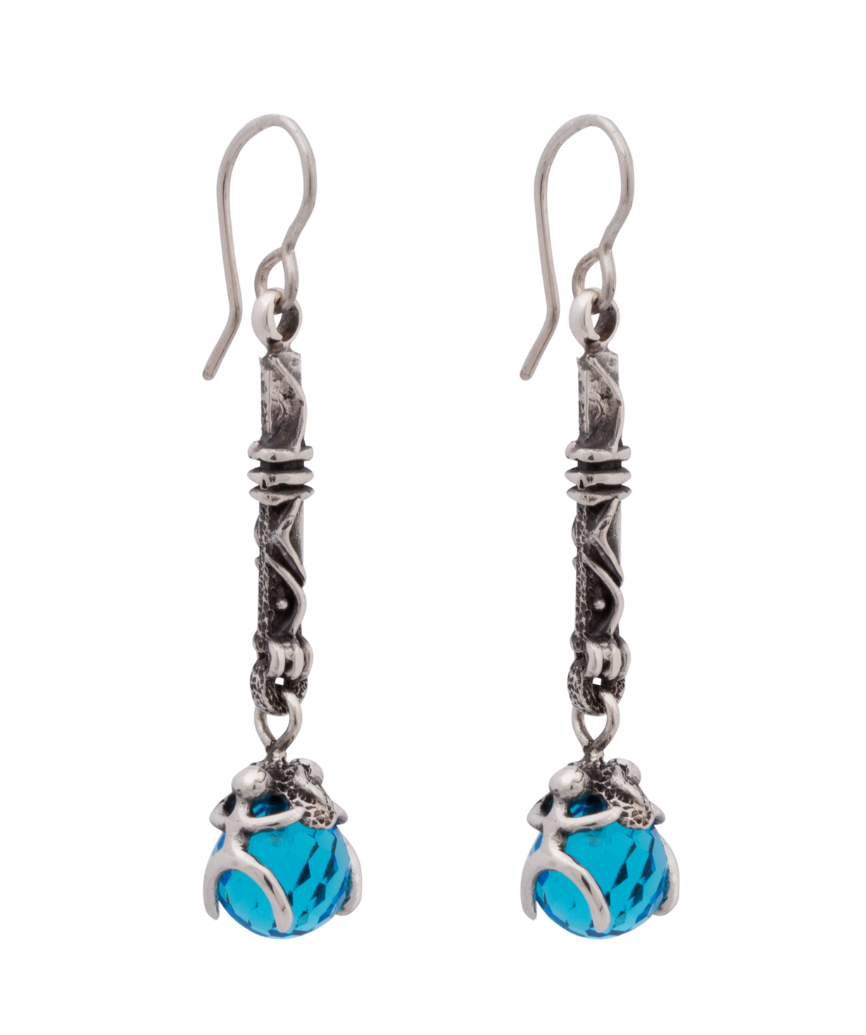 Earrings `Kara Silver` the Earth in the palms of your hands №2