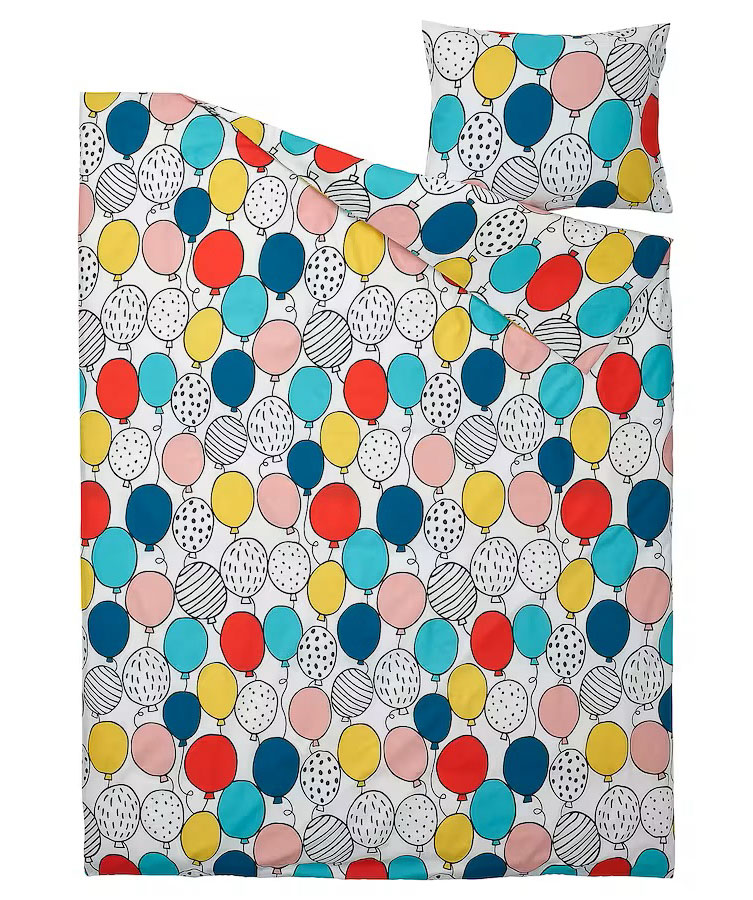 Duvet cover and pillowcase «Ikea» Busenkel, Balloons