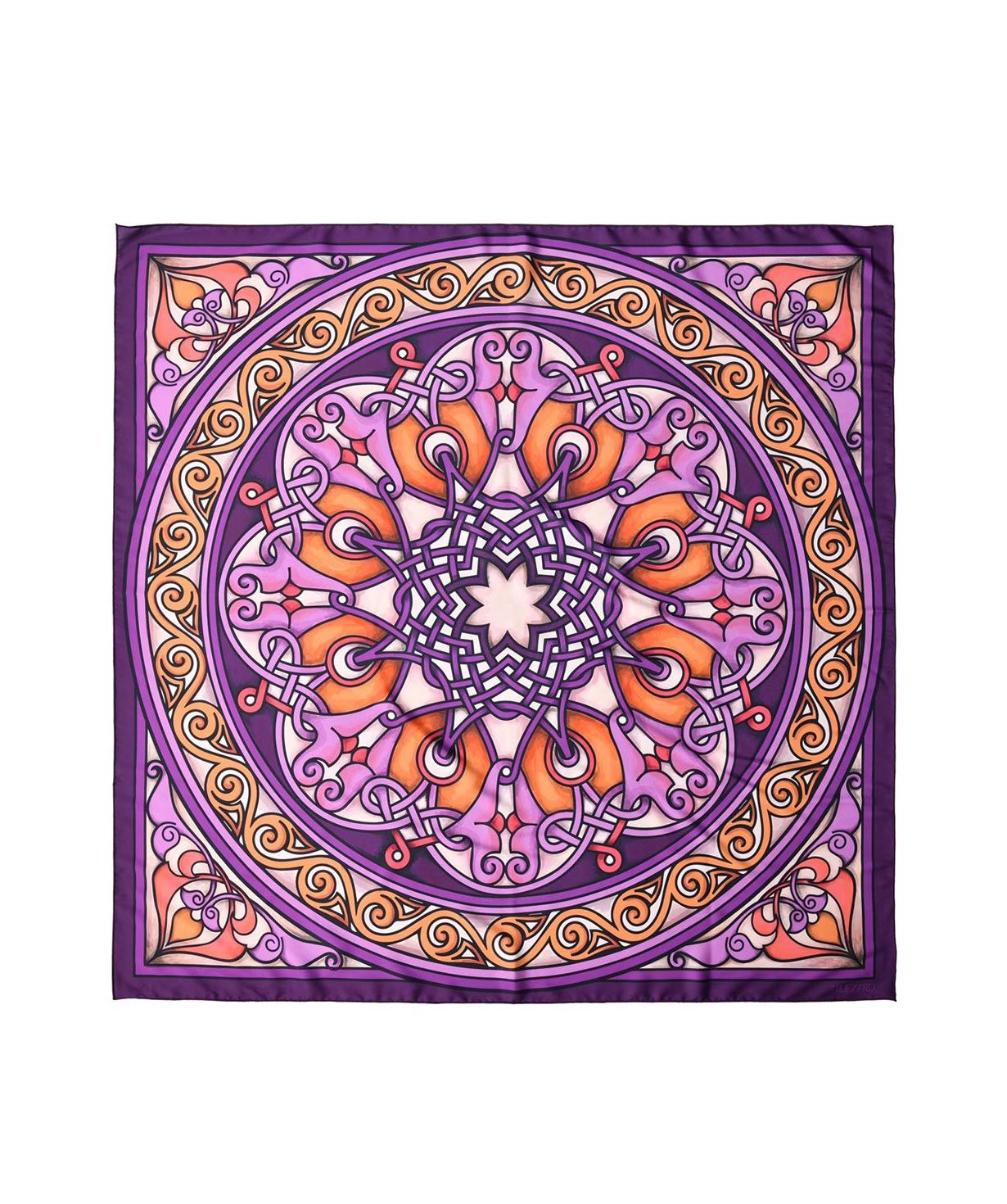 Шарф `Армянские орнаменты` фиолетовый, маленький