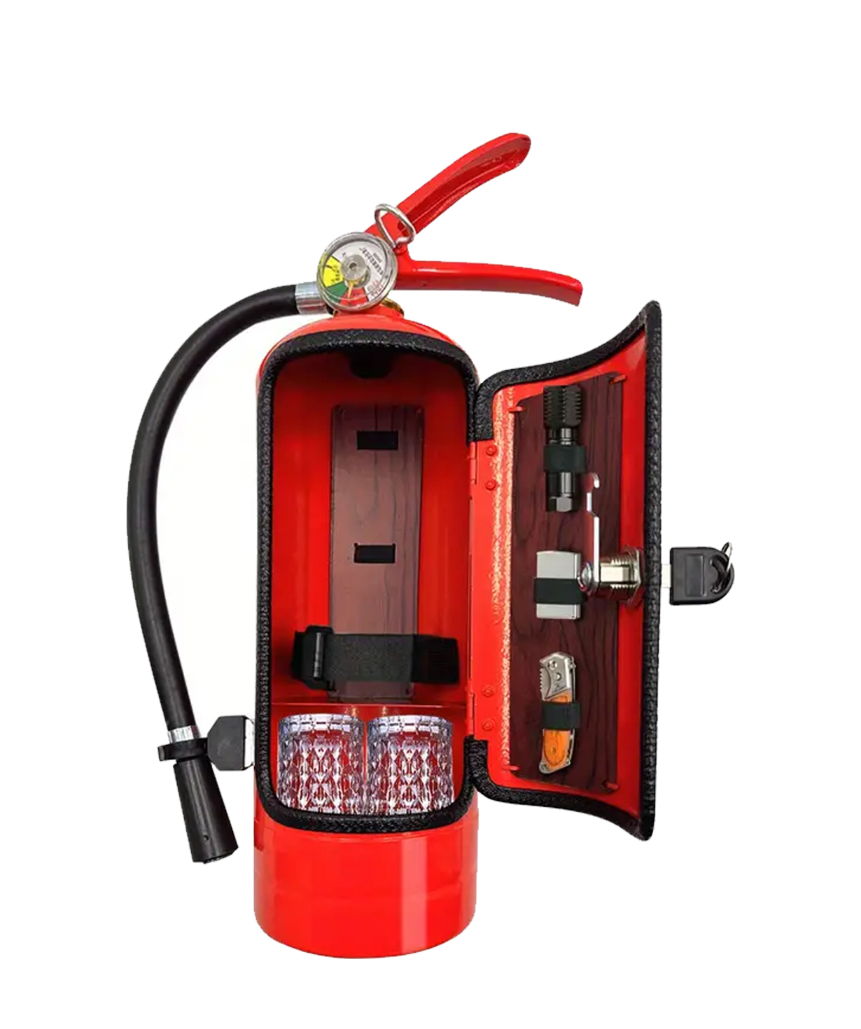 Beverage cabinet in the form of a fire extinguisher