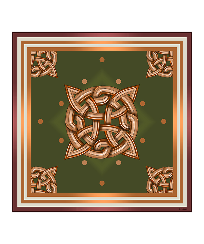 Silk scarf `3 dzook` with Armenian ornaments №5