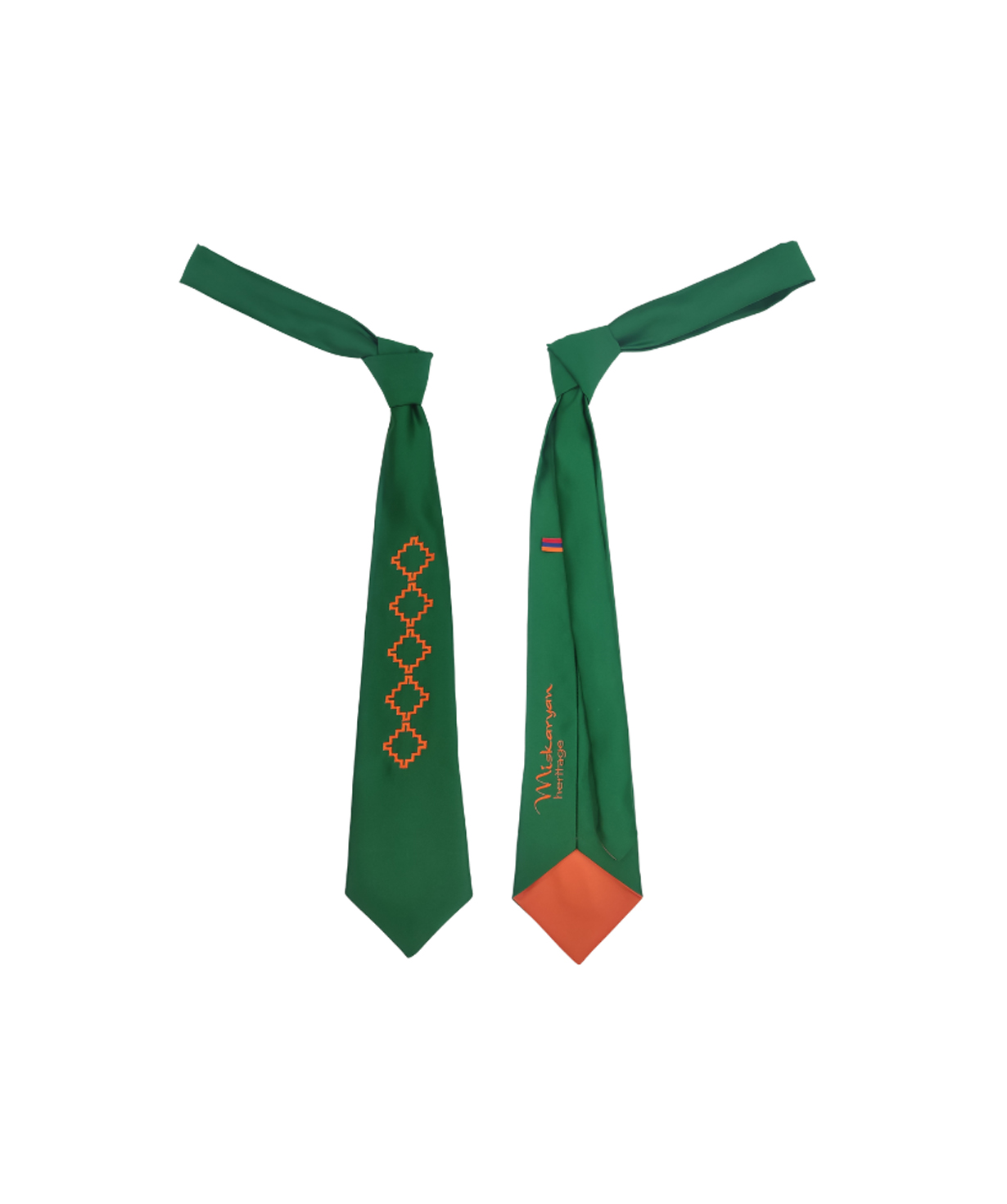 Embroidered tie «Miskaryan Heritage» Armenian carpet pattern, 6-2