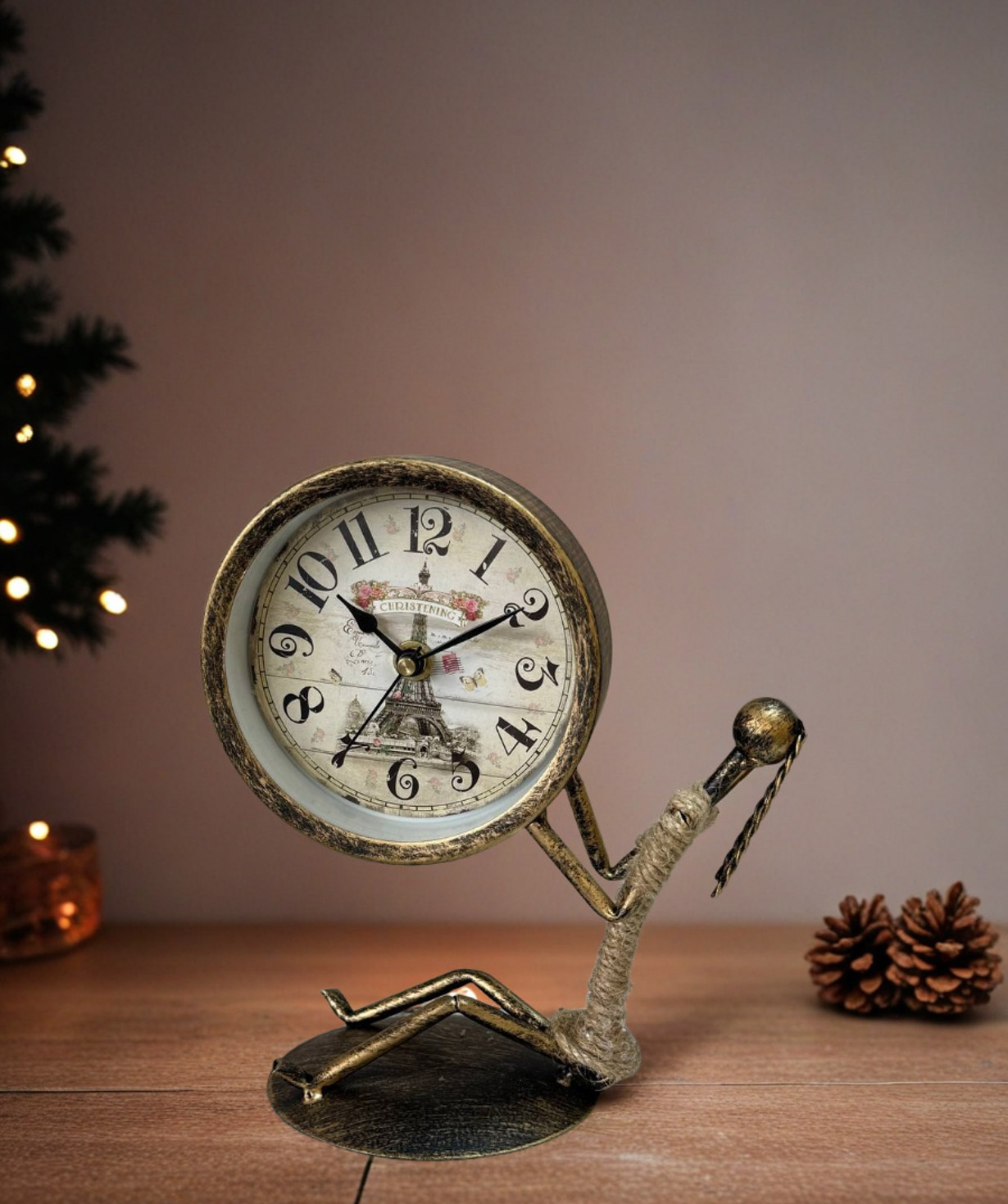 Table clock «Moonlight» Holding Time, golden