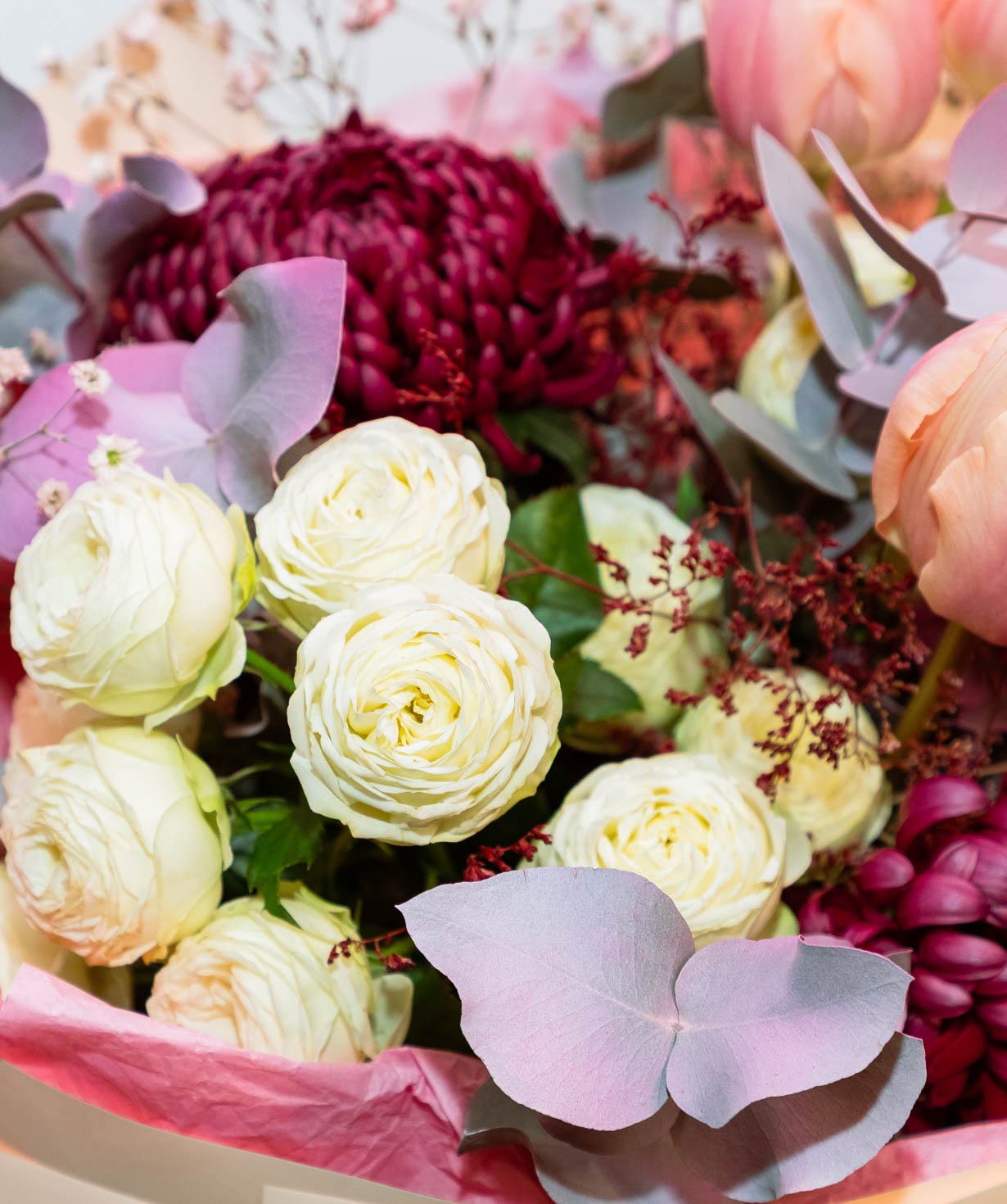 Ծաղկեփունջ «Floriani» վարդերով և կակաչներով №3