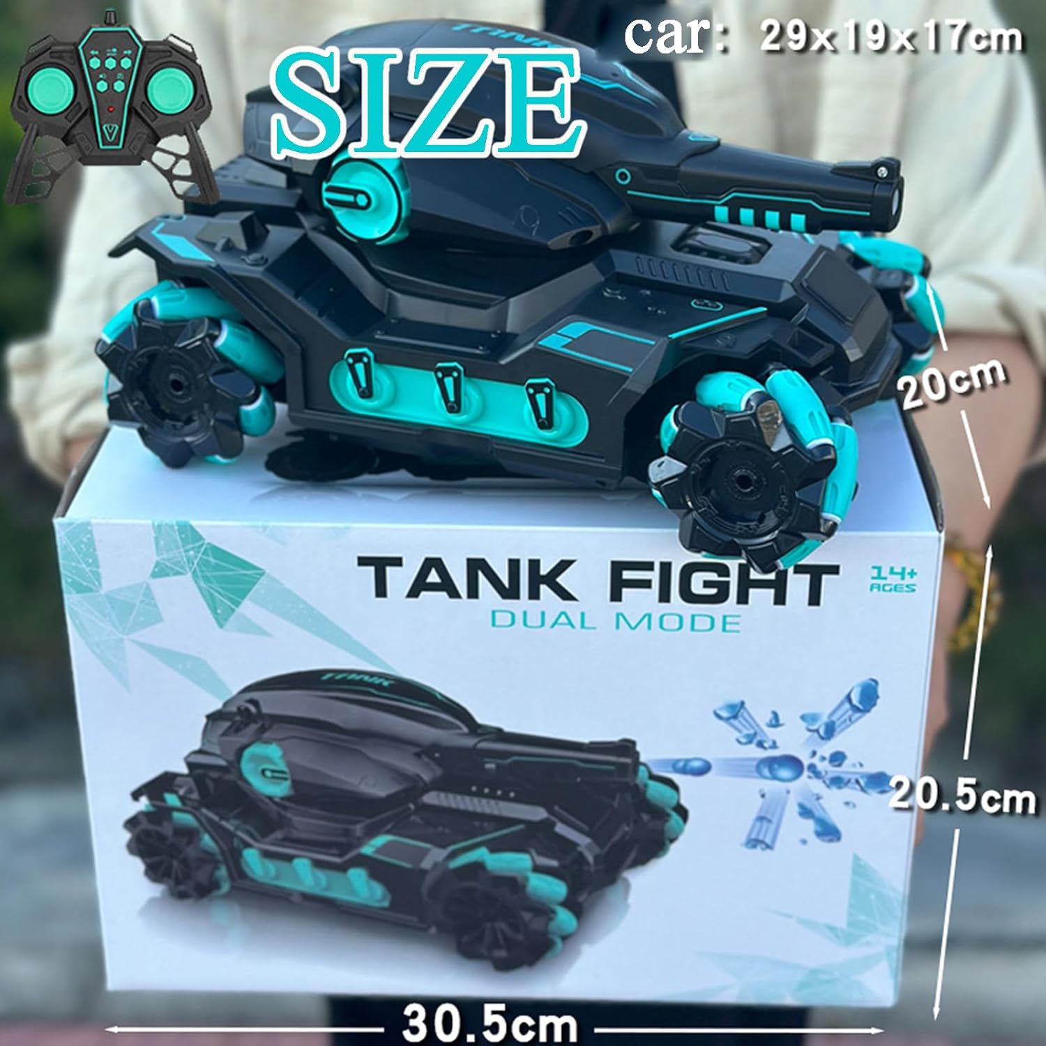 Toy tank car with manual control