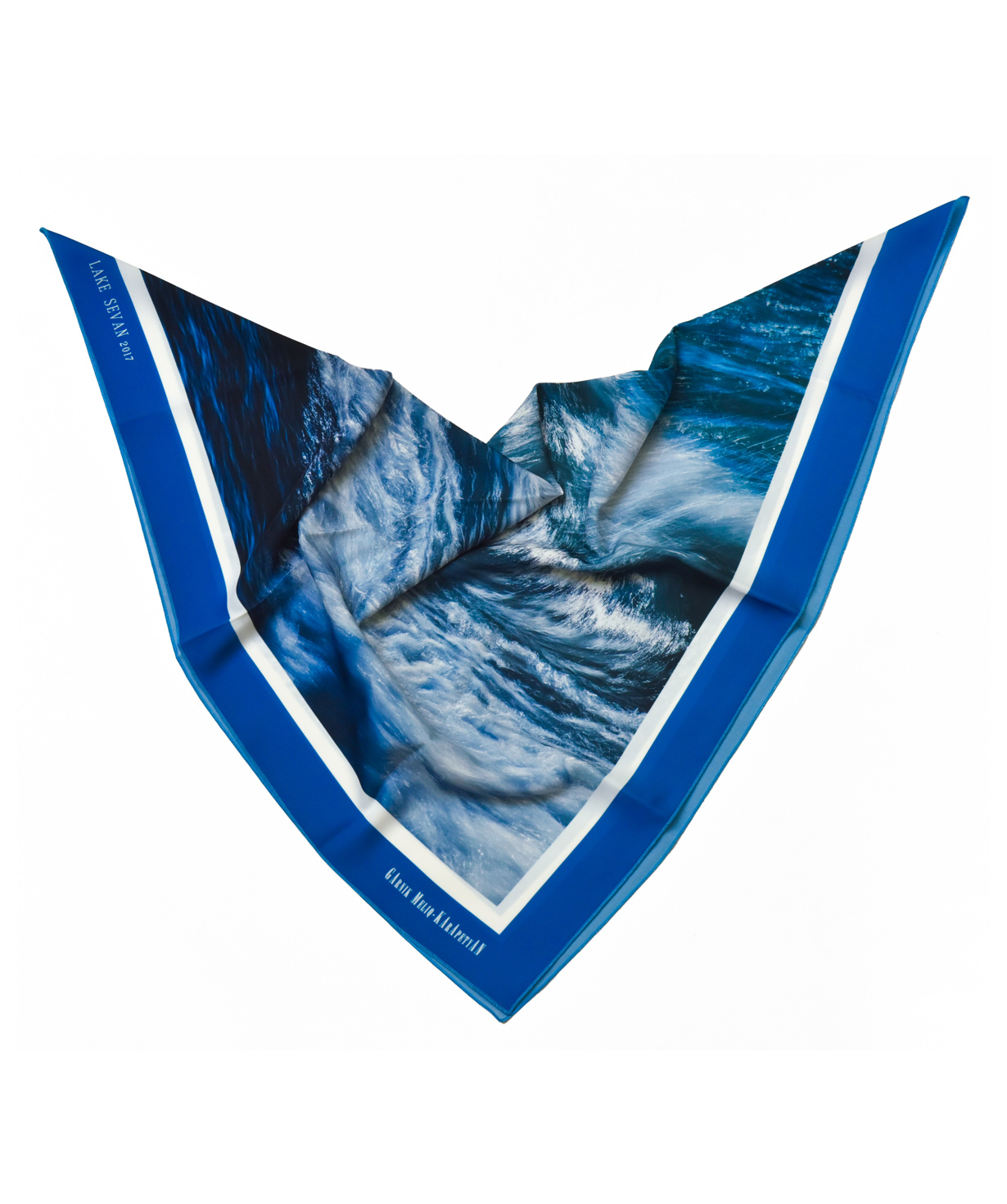 Scarf «Blue Sevan» 70 x 70 cm