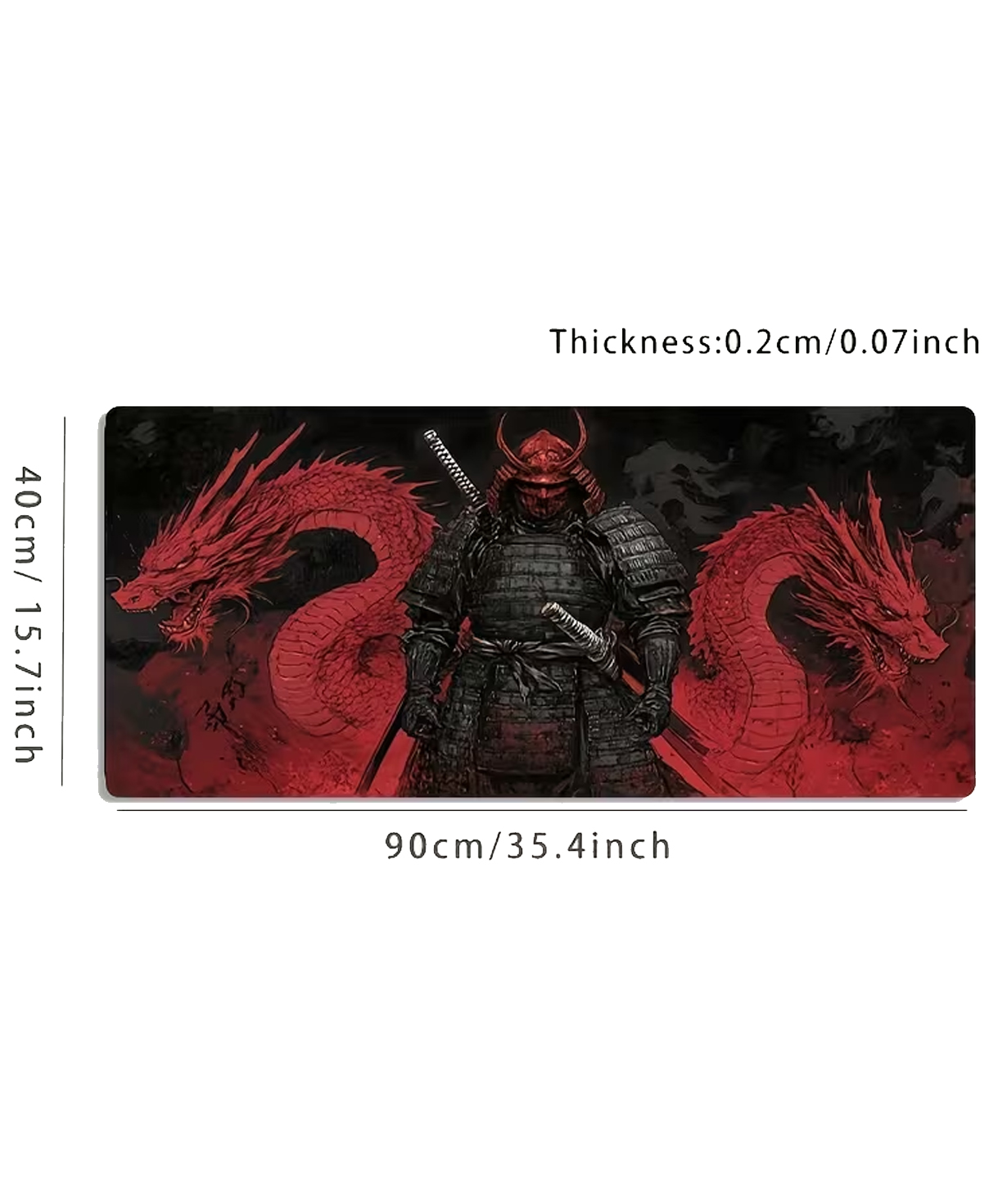 Коврик для мыши «Чёрный самурай» игровой, №405 40x90 cm