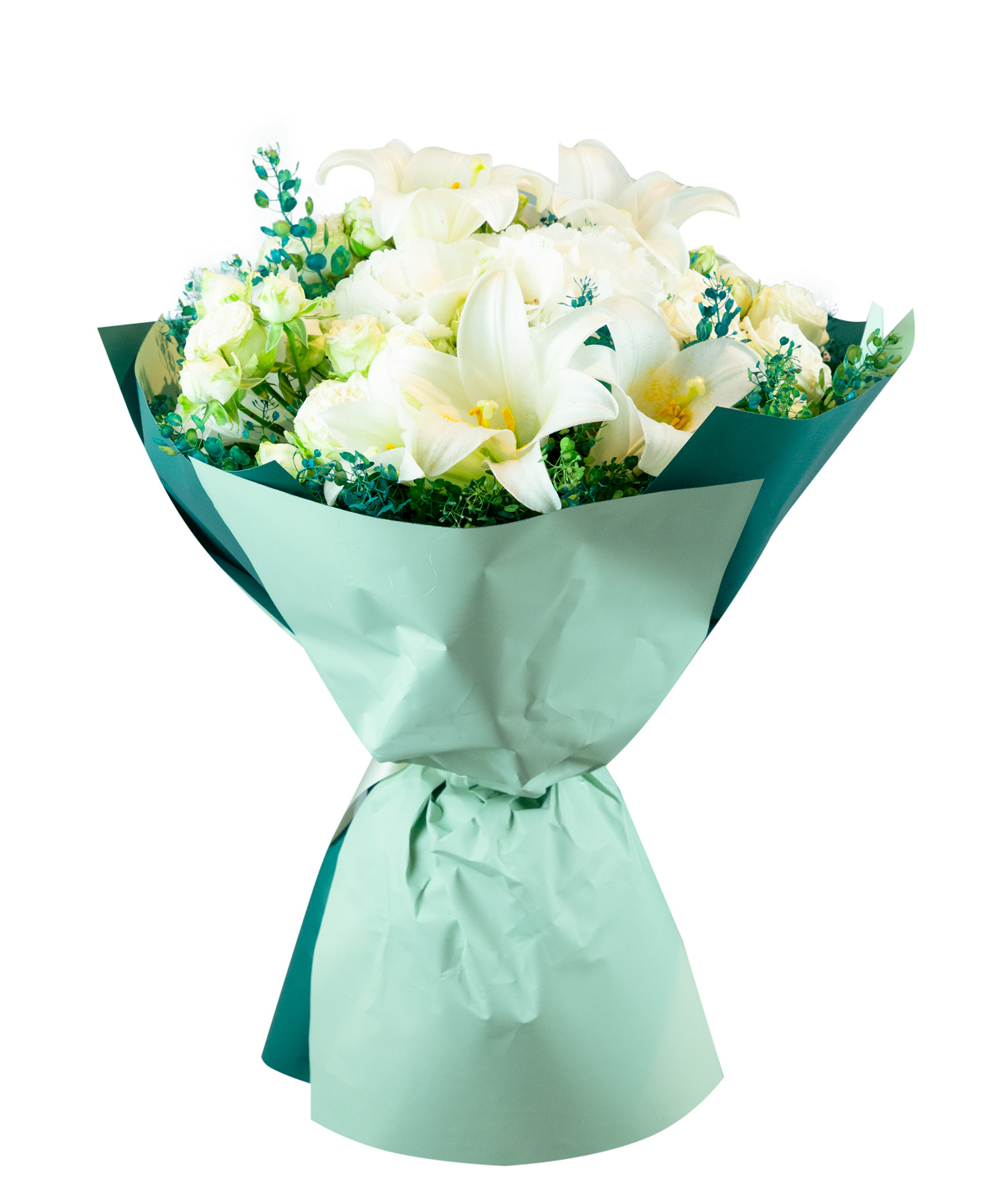 Bouquet ''Idrija'' with lilies and spray roses