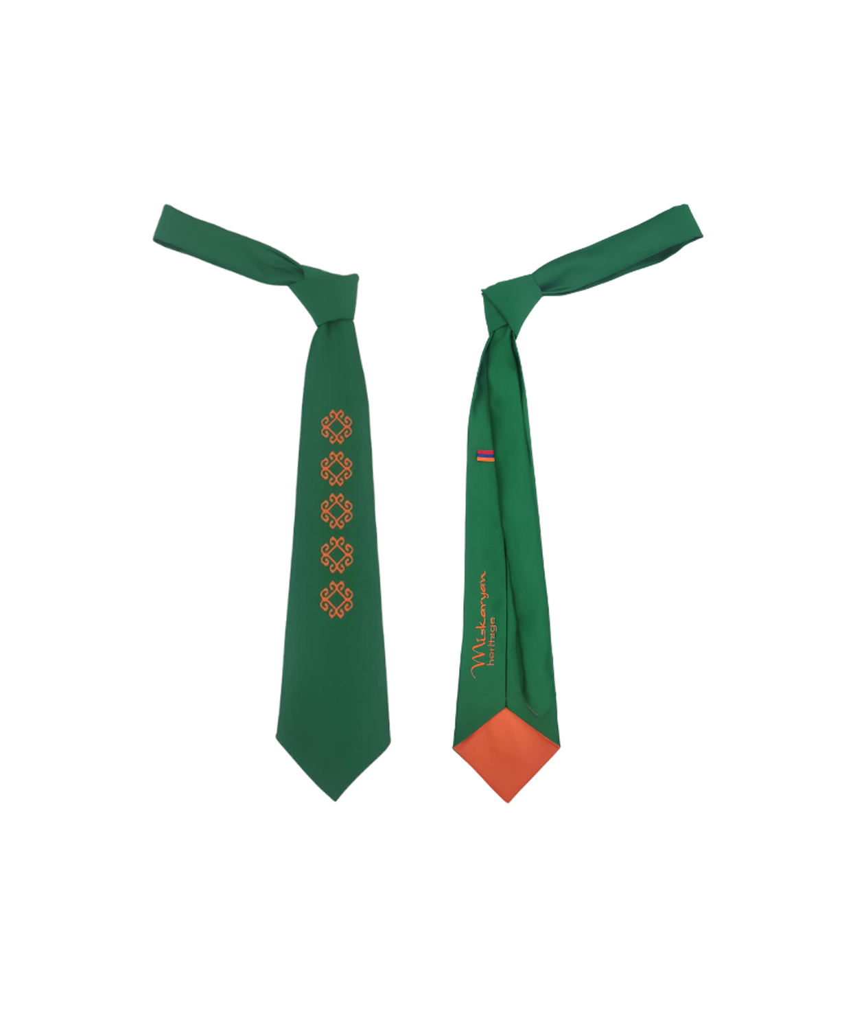Embroidered tie «Miskaryan Heritage» Armenian carpet pattern, 6-1
