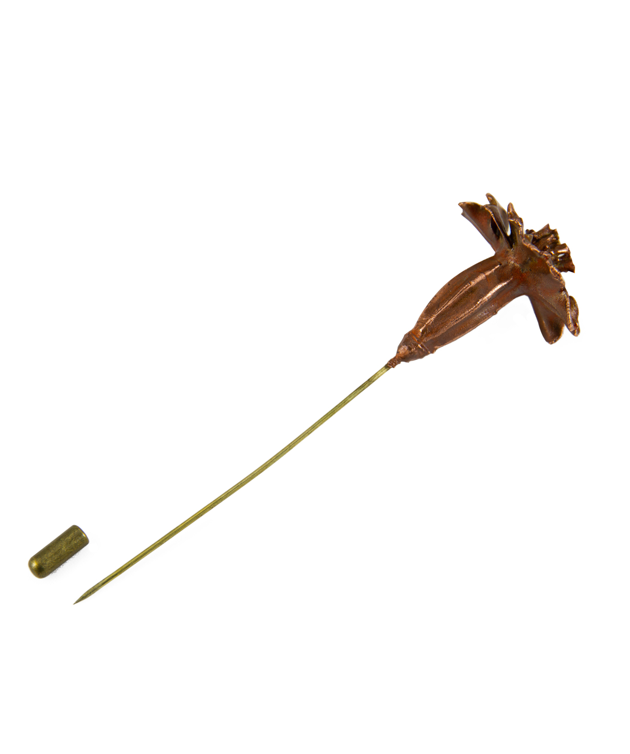 Brooch-needle `CopperRight` velvet flower