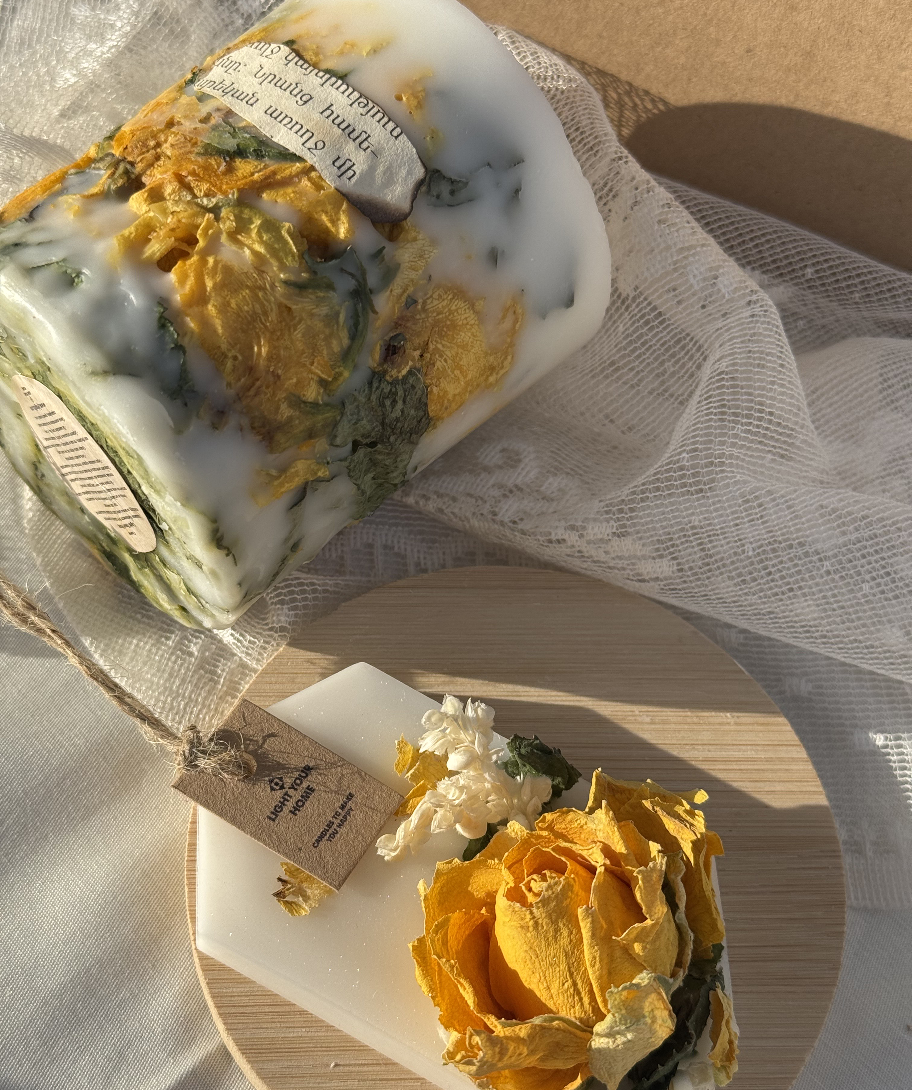 Մոմ «Light Your Home» Ծաղկային №3036 դեղին