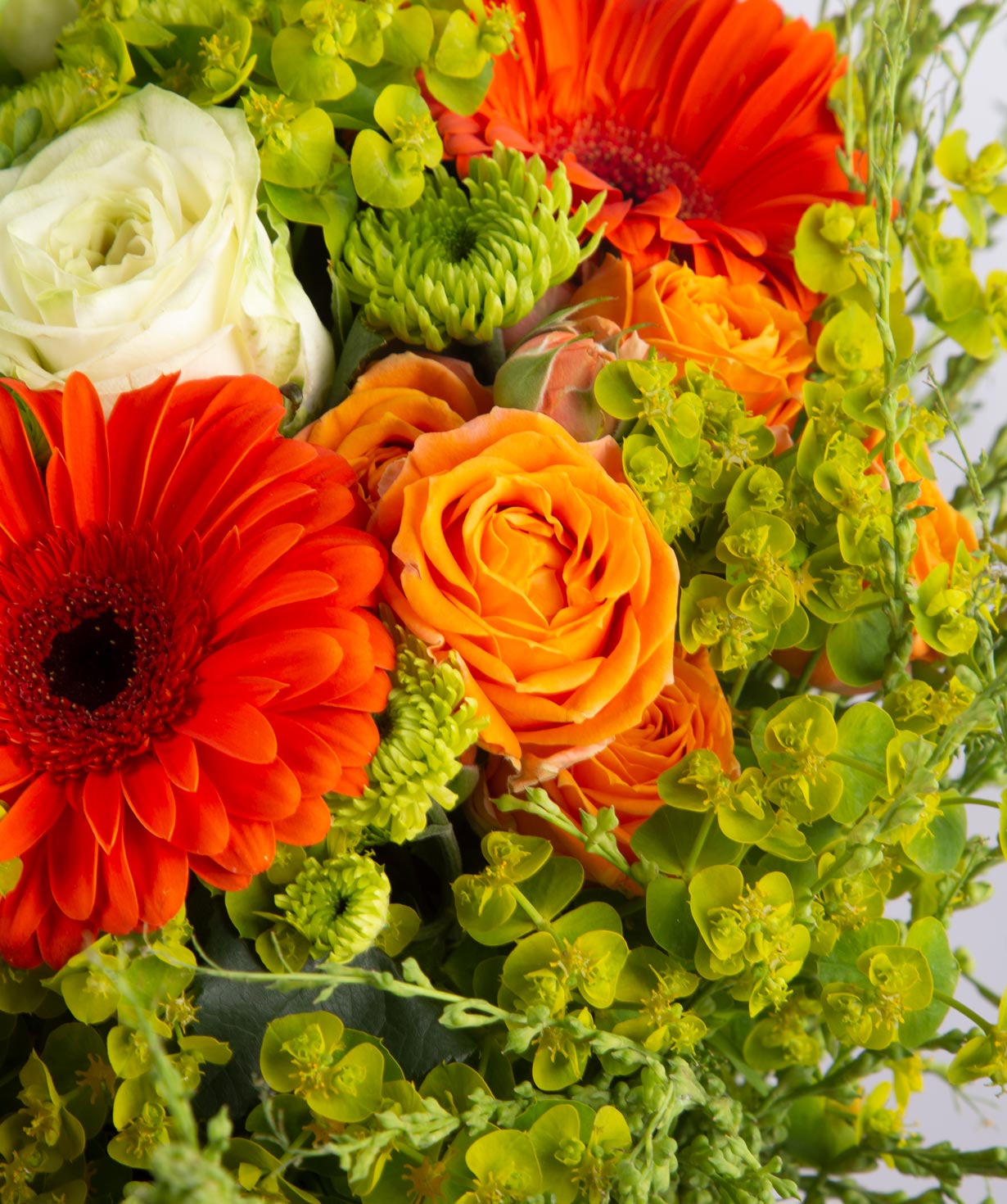 Bouquet «Cambridge» with roses and gerberas