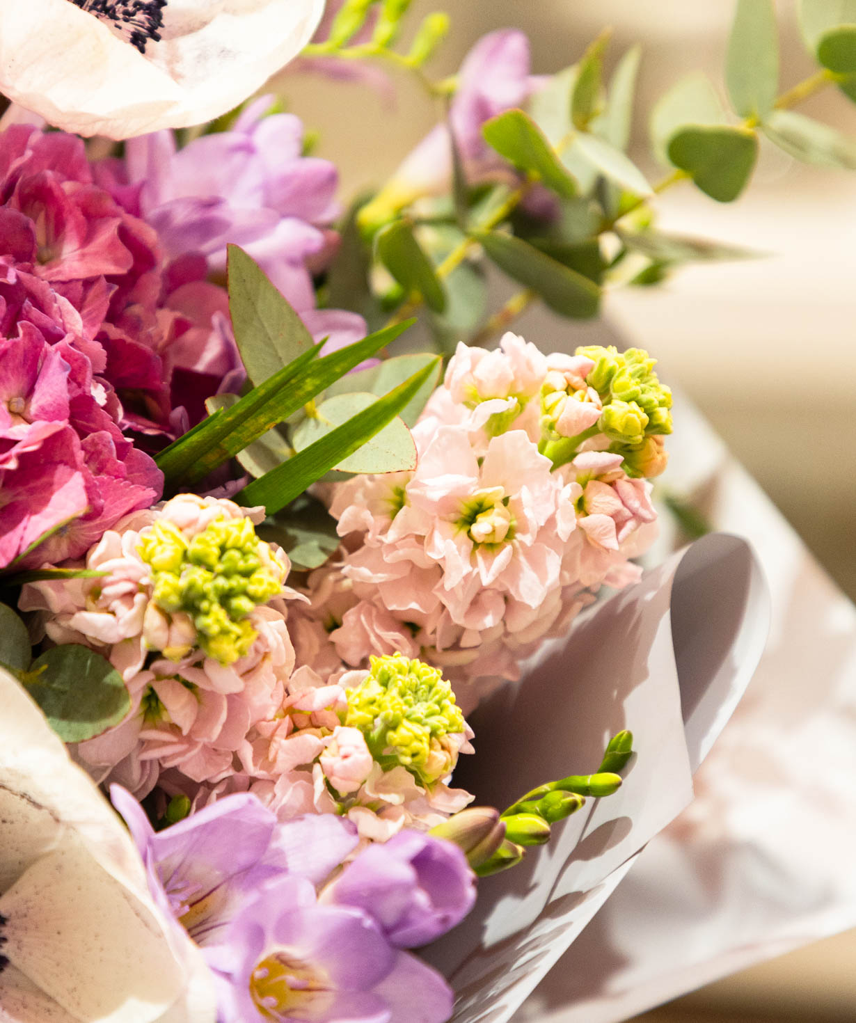 Bouquet «Barse» with hydrangea and anemones