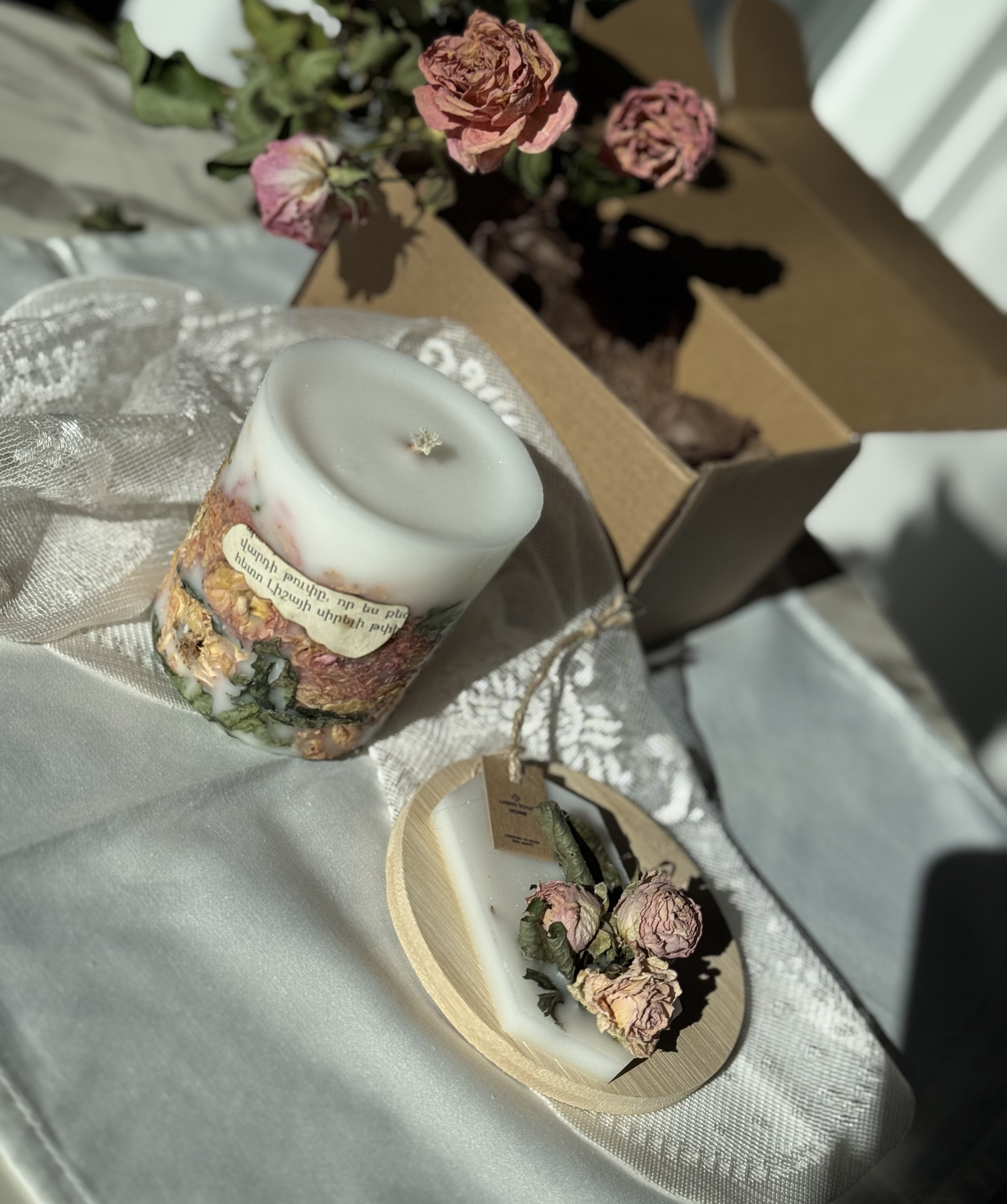 Candle «Light Your Home» Floral №3036 pink