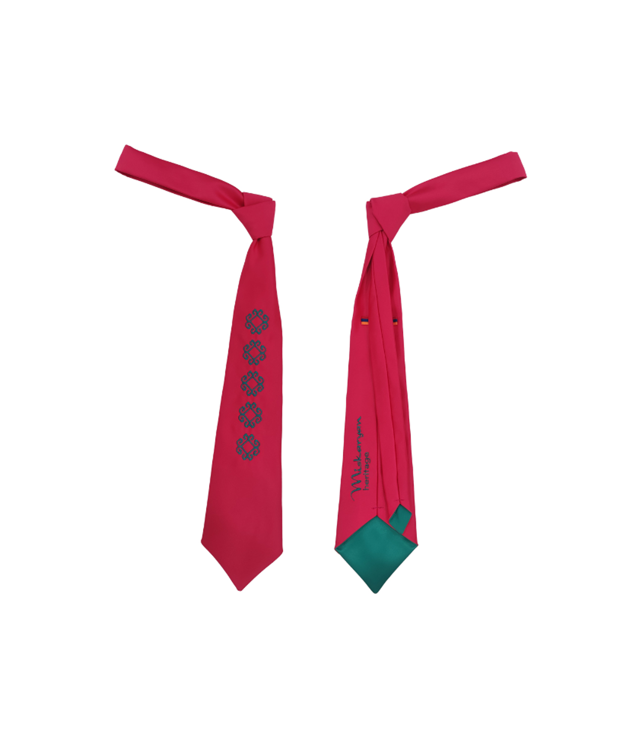 Embroidered tie «Miskaryan Heritage» Armenian carpet pattern, 6-1