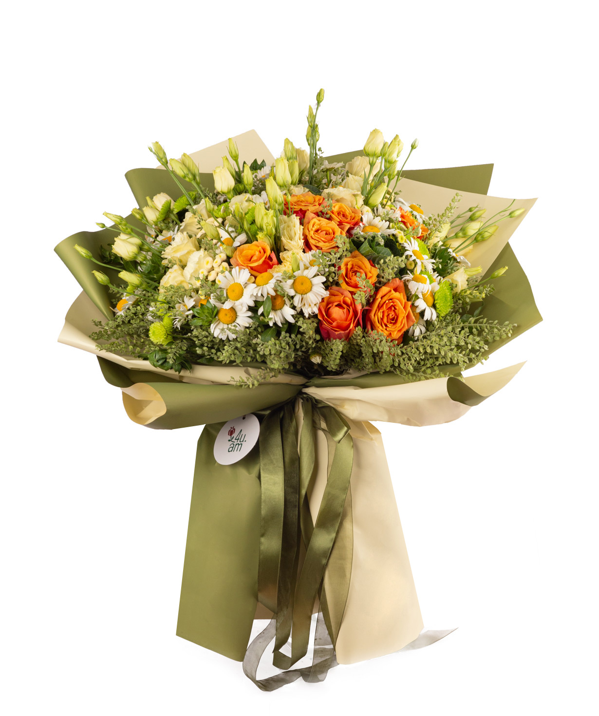 Bouquet ''Iasi'' with roses and lisianthus