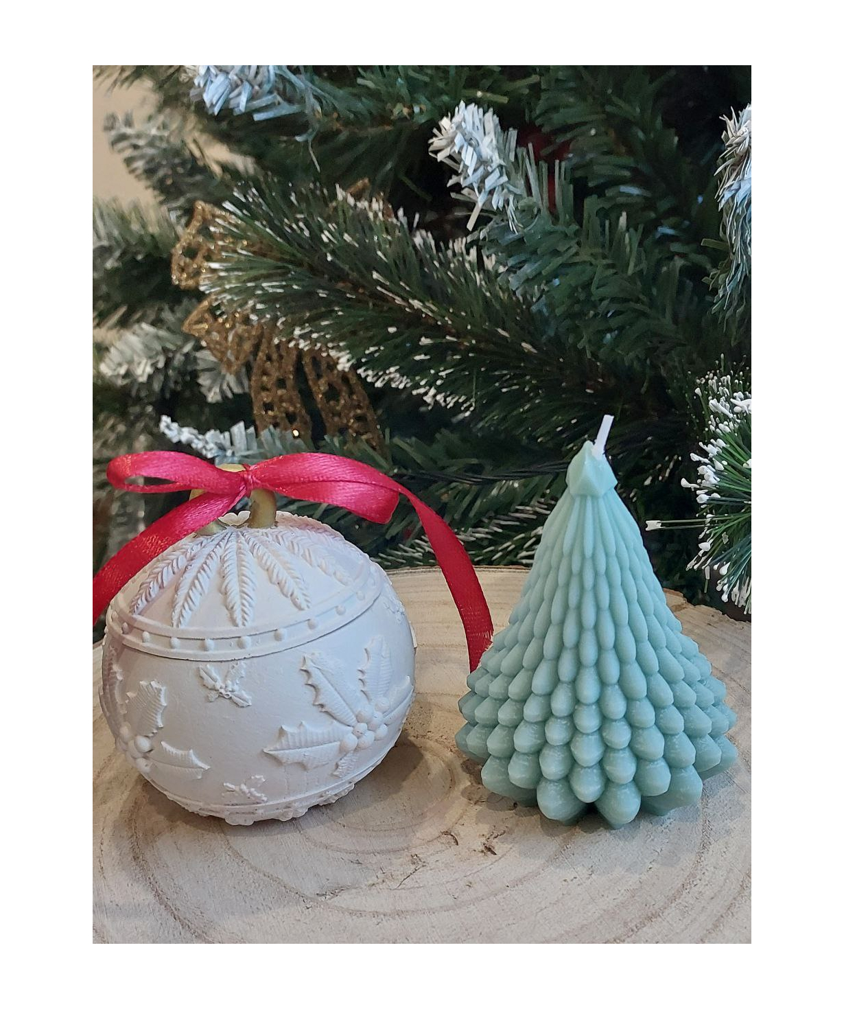 Свеча «Blue Moon» Рождественская елка + Игрушка