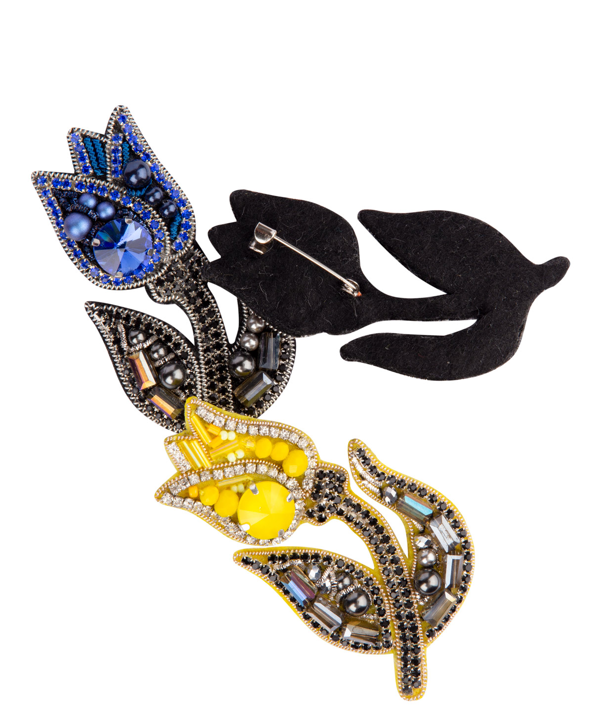 Brooch ''LilmArt'' tulip, blue